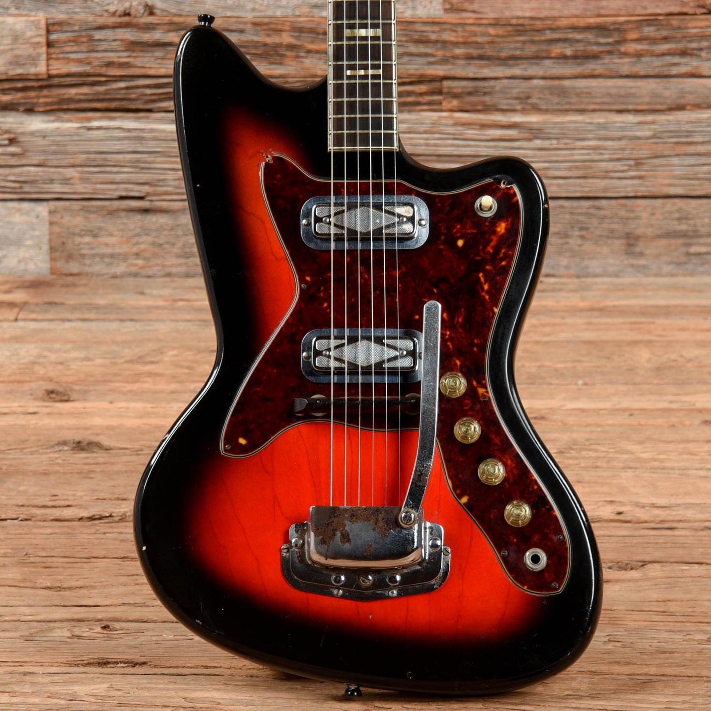 Silvertone 1478 Silhouette Red Burst 1960s Electric Guitars / Solid Body