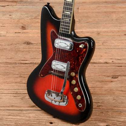 Silvertone 1478 Silhouette Red Burst 1960s Electric Guitars / Solid Body