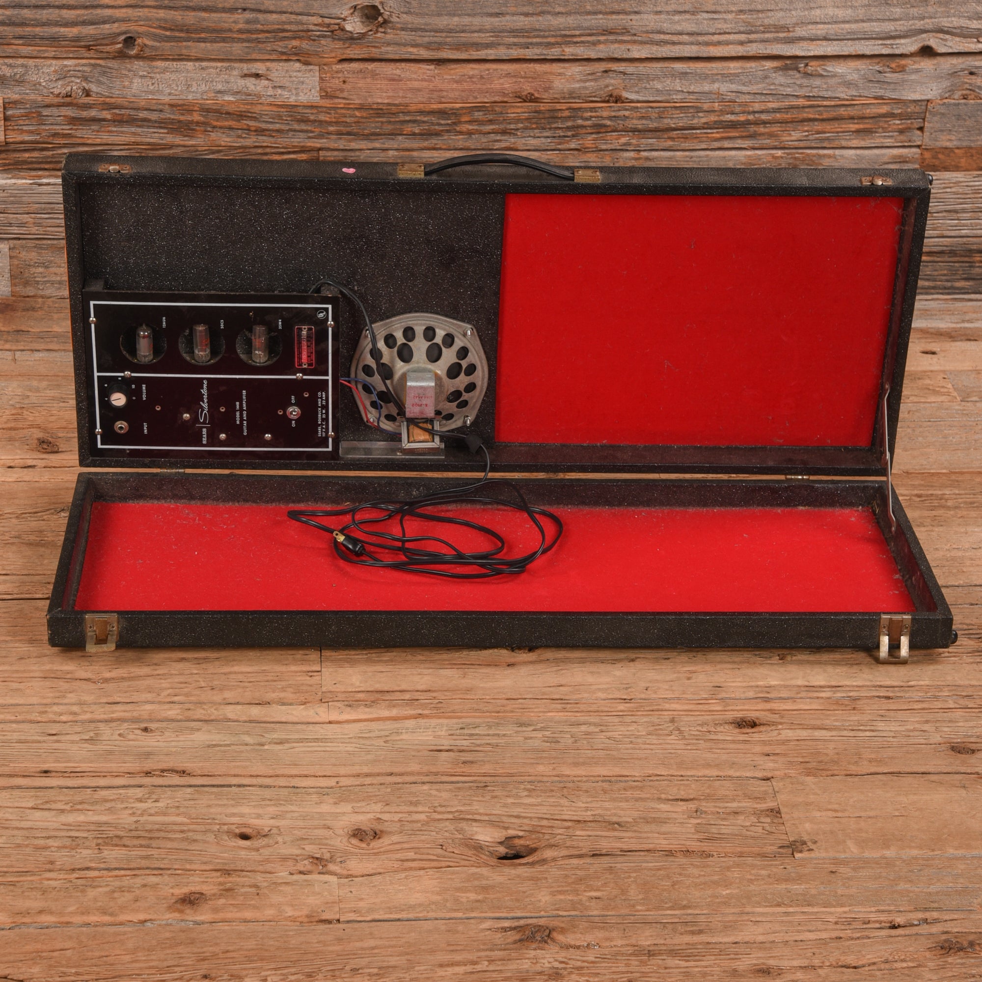 Silvertone Model 1448 w/ Amp in Case Black 1960s Electric Guitars / Solid Body