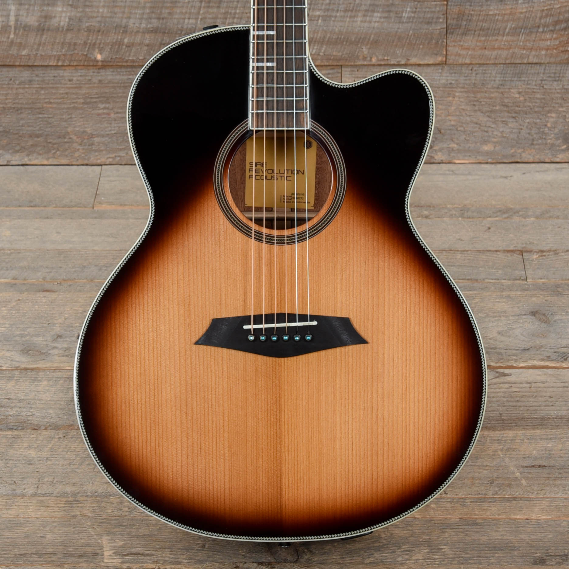 Sire Larry Carlton A4-G GA Cutaway Roasted Spruce/Mahogany Vintage Sunburst Acoustic Guitars / OM and Auditorium