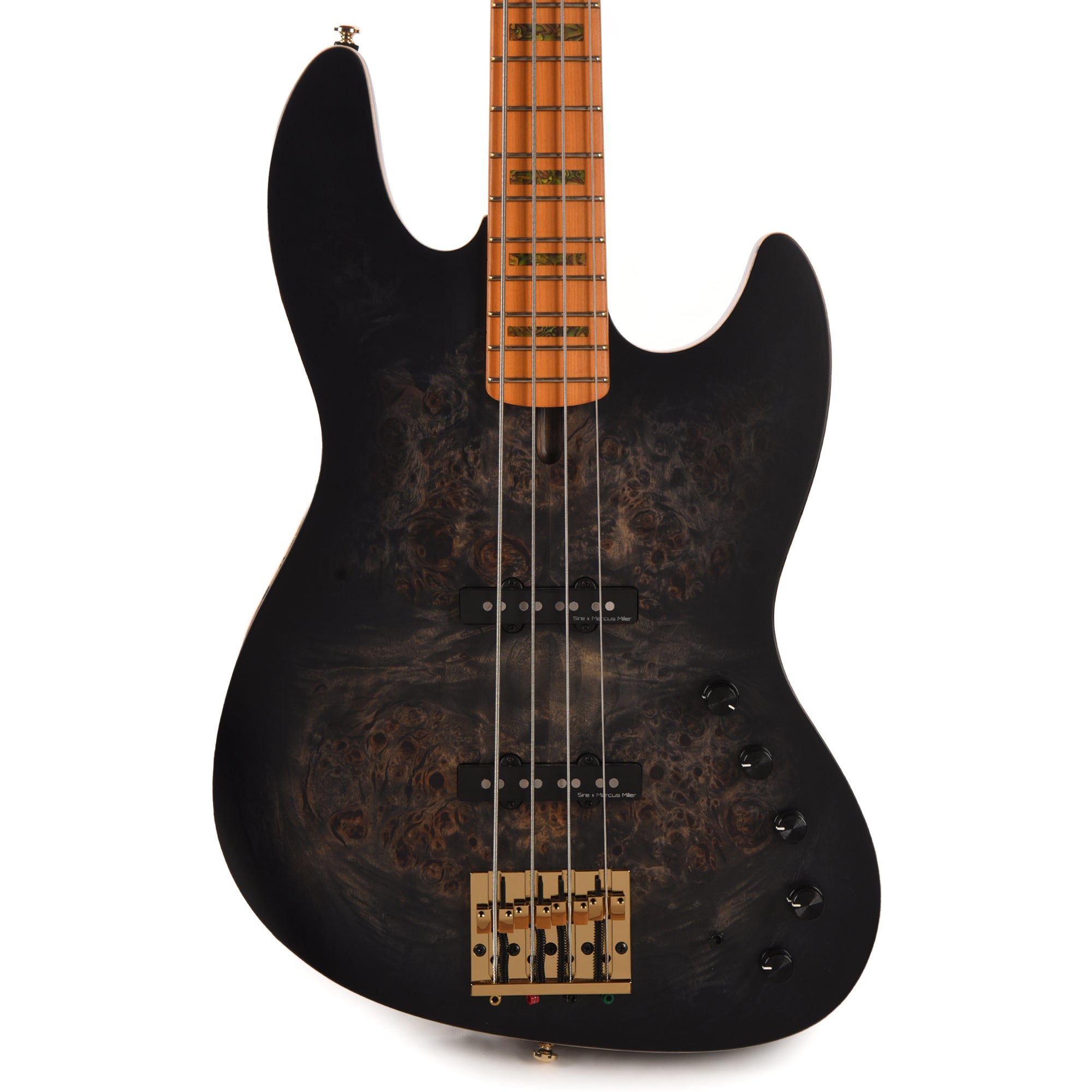 Sire Marcus Miller V10 4-String Swamp Ash/Solid Poplar Transparent Black Satin Bass Guitars / 4-String