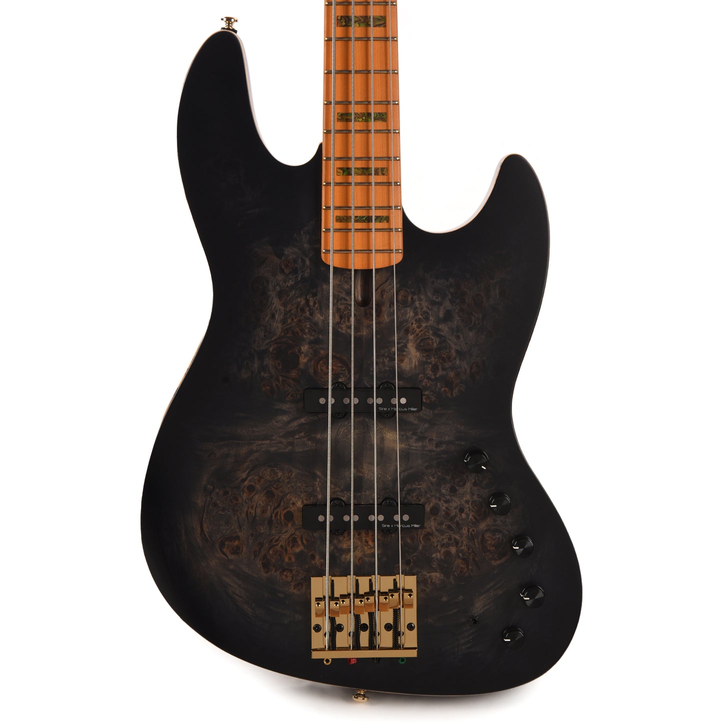 Sire Marcus Miller V10 4-String Swamp Ash/Solid Poplar Transparent Black Satin Bass Guitars / 4-String