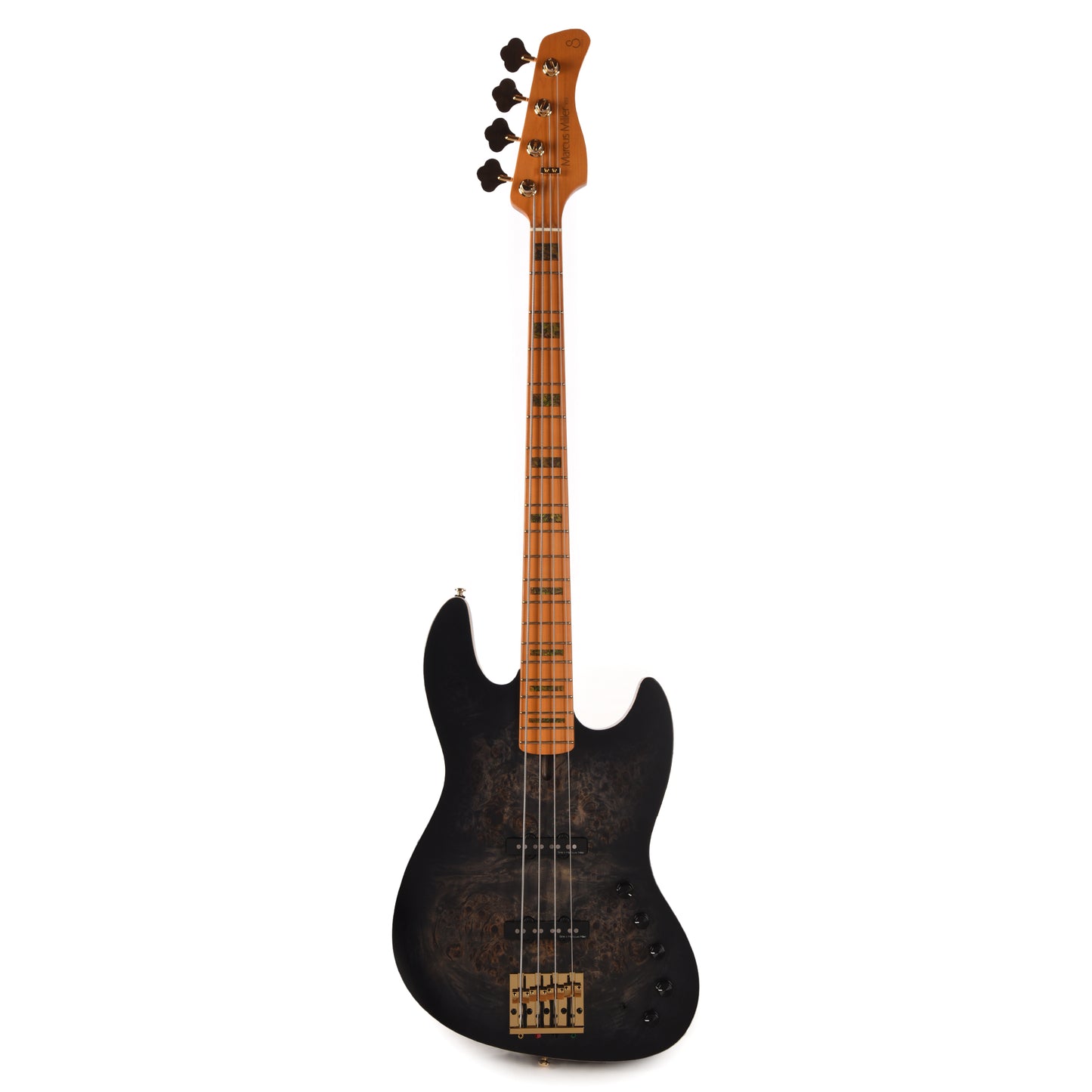 Sire Marcus Miller V10 4-String Swamp Ash/Solid Poplar Transparent Black Satin Bass Guitars / 4-String