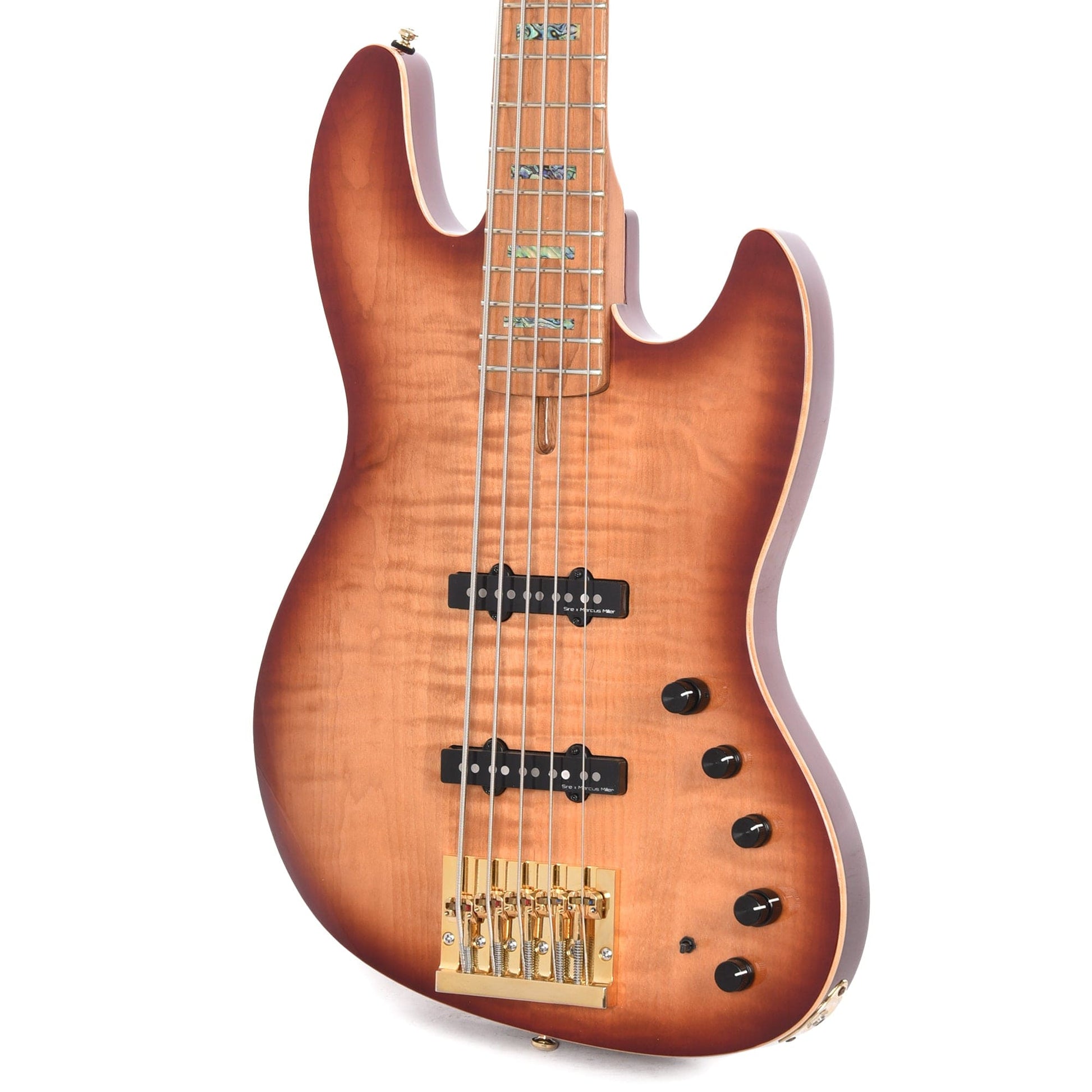 Sire Marcus Miller V10 DX Flame Maple/Swamp Ash 5-String Tobacco Sunburst Bass Guitars / 5-String or More