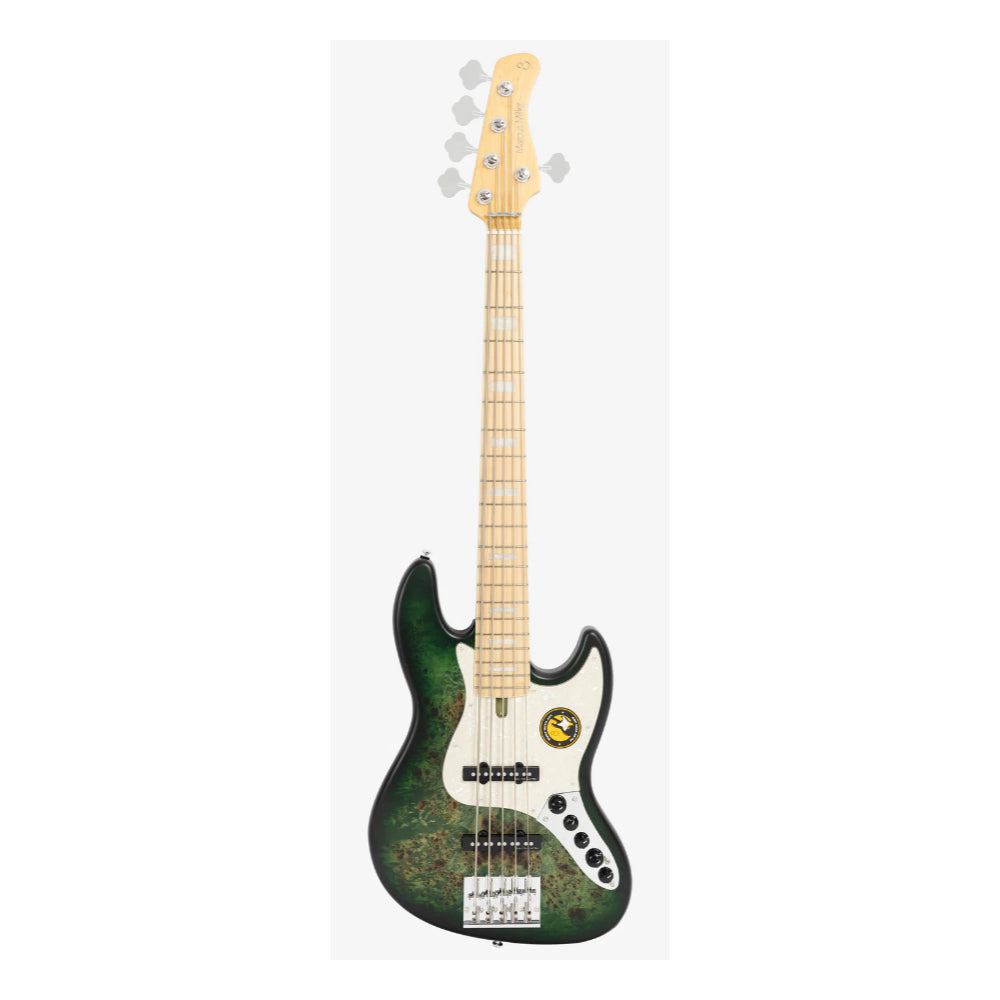 Sire Marcus Miller V7 5-String Swamp Ash/Poplar Reissue Transparent Green Satin Bass Guitars / 5-String or More