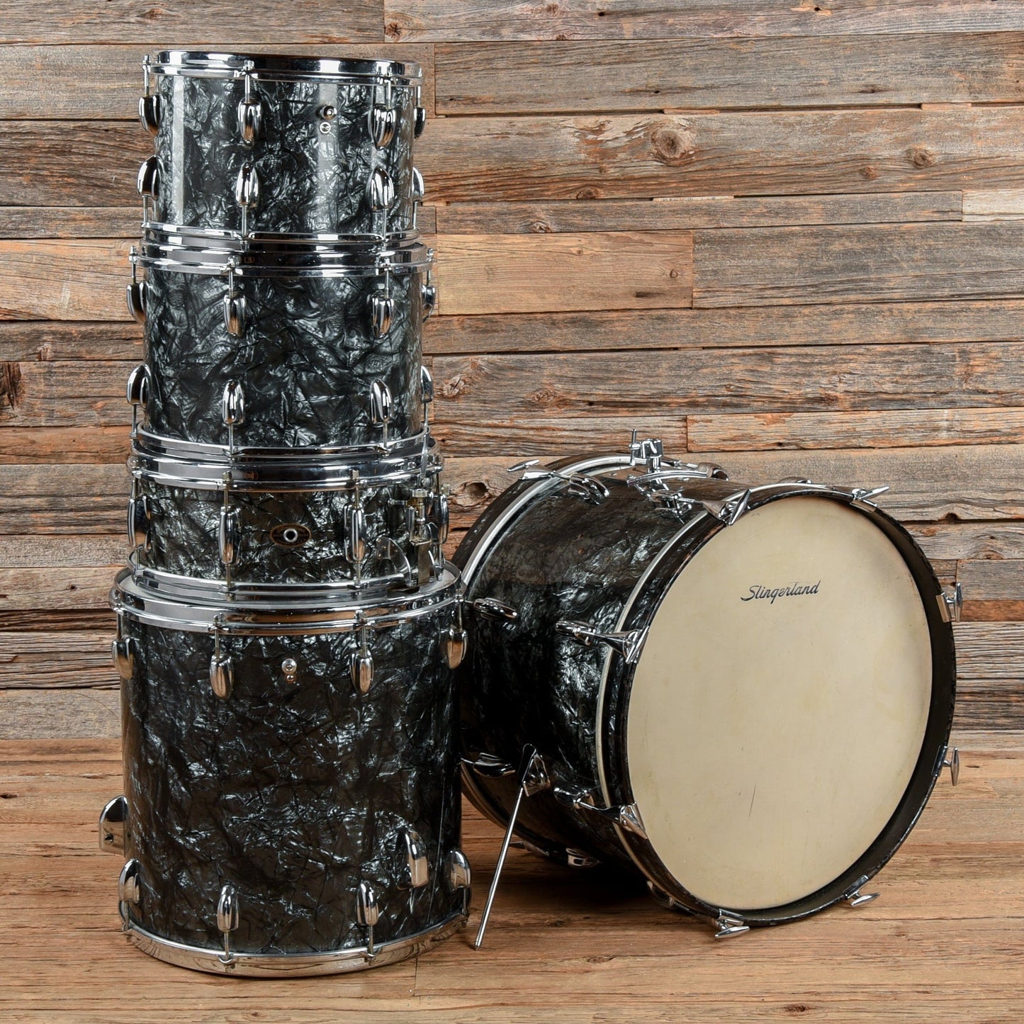Slingerland Modern Solo Outfit No.2 R 20/13/16/5.5x14 Black Diamond Pearl 5PC. Drum Set USED Drums and Percussion / Acoustic Drums / Full Acoustic Kits