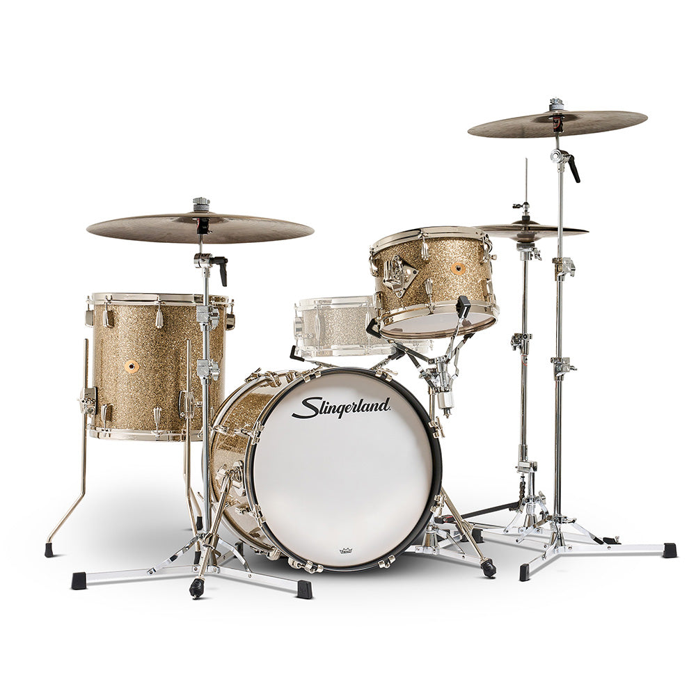 Slingerland Radio King 12/14/18 3pc. Drum Kit Gold Glass Glitter Drums and Percussion / Acoustic Drums / Full Acoustic Kits