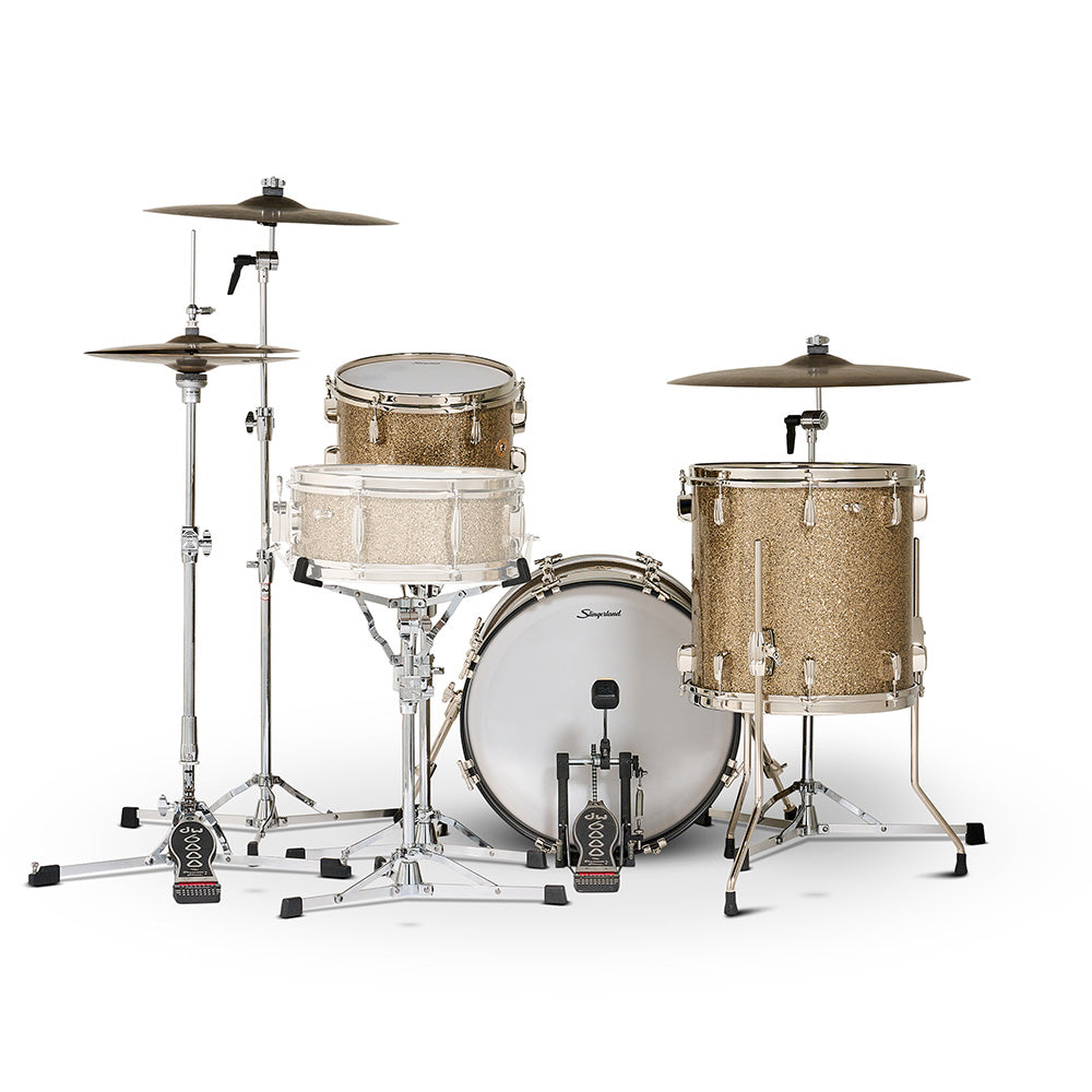 Slingerland Radio King 12/14/18 3pc. Drum Kit Gold Glass Glitter Drums and Percussion / Acoustic Drums / Full Acoustic Kits