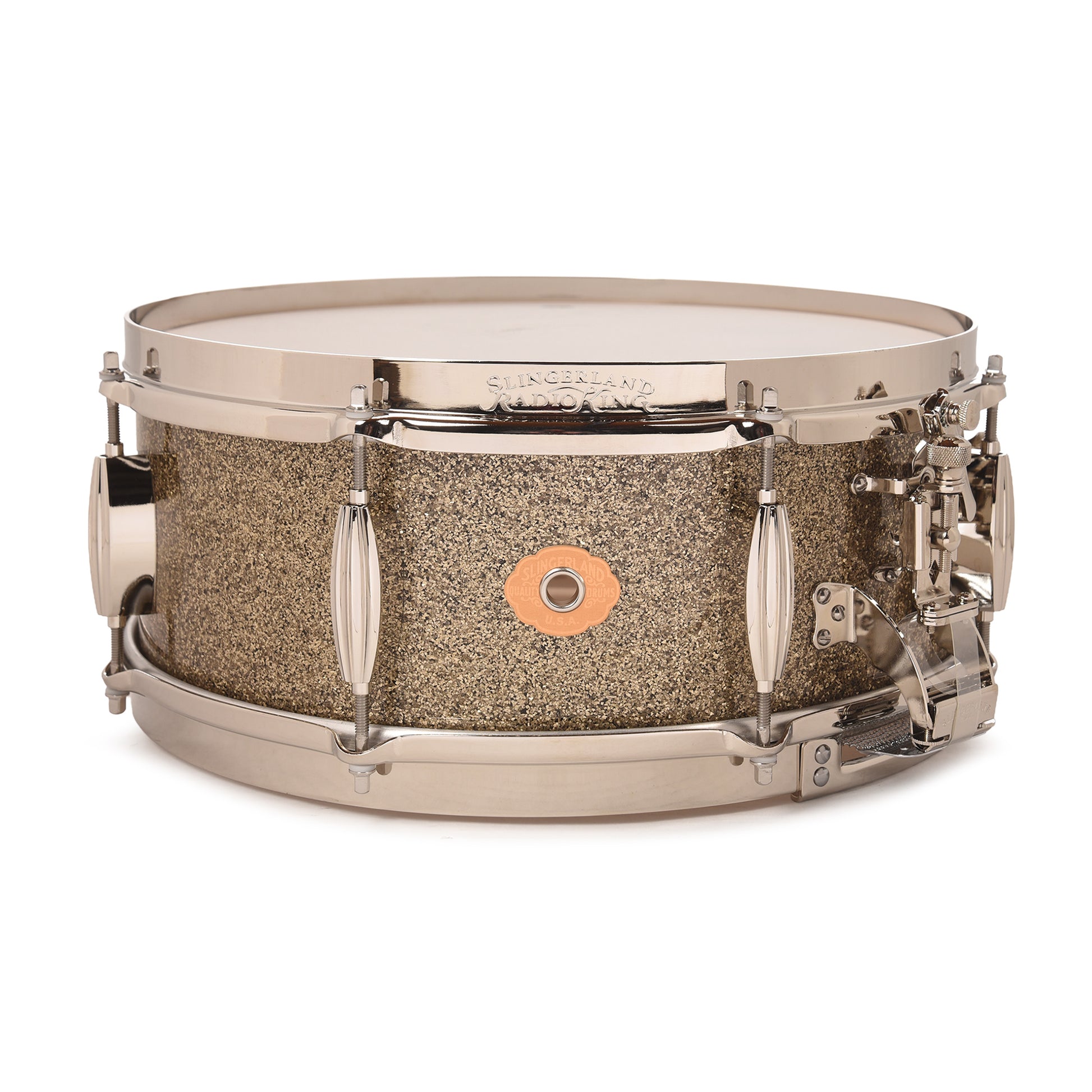 Slingerland Radio King 5.5x14 Snare Drum Gold Glass Glitter Drums and Percussion / Acoustic Drums / Snare