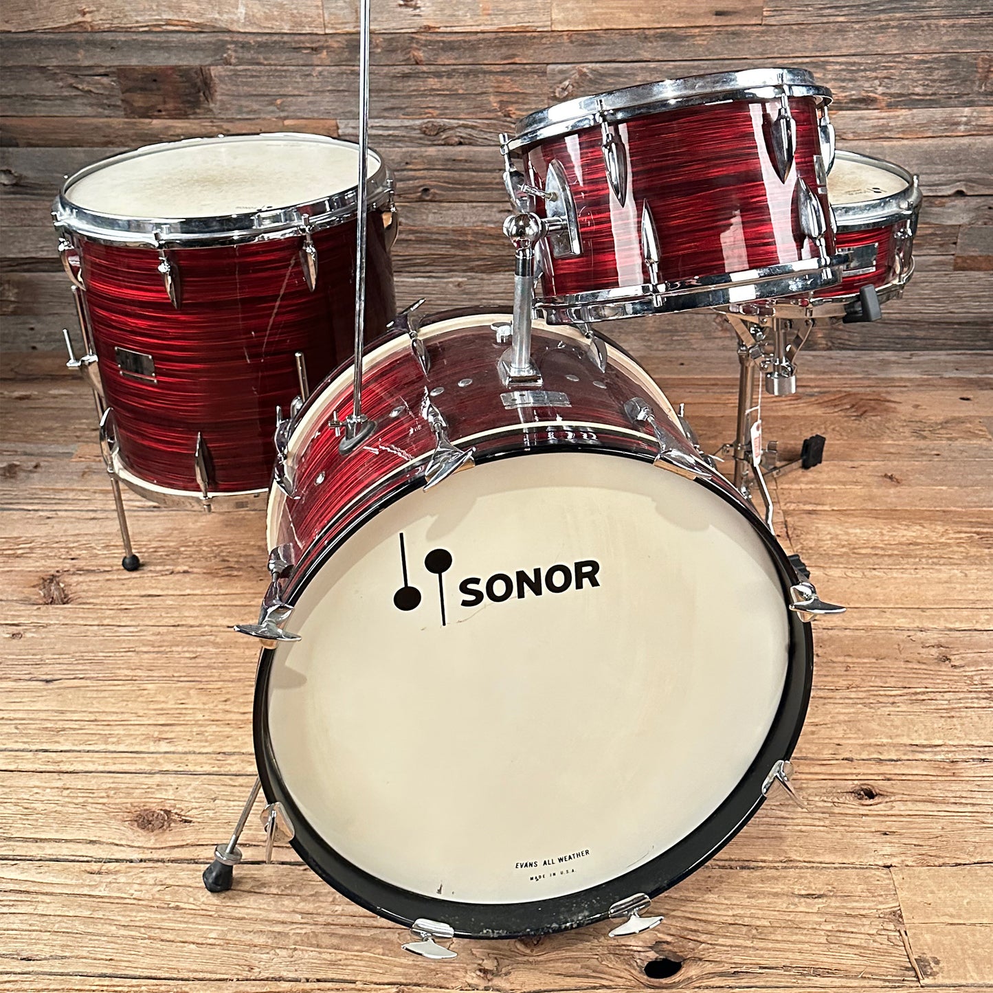 Sonor Teardrop 13/14/16/20 4pc. VINTAGE 1960's Ruby  (Serial #N/A) Drum Kits