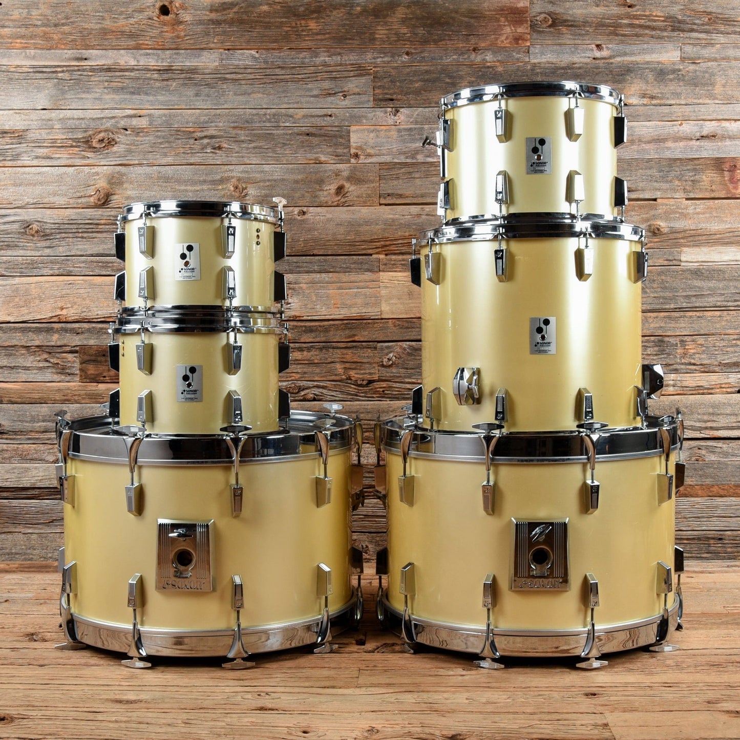 Sonor Phonic 12/13/14/18/24/24 Pearl White 1980s Drums and Percussion / Acoustic Drums / Full Acoustic Kits