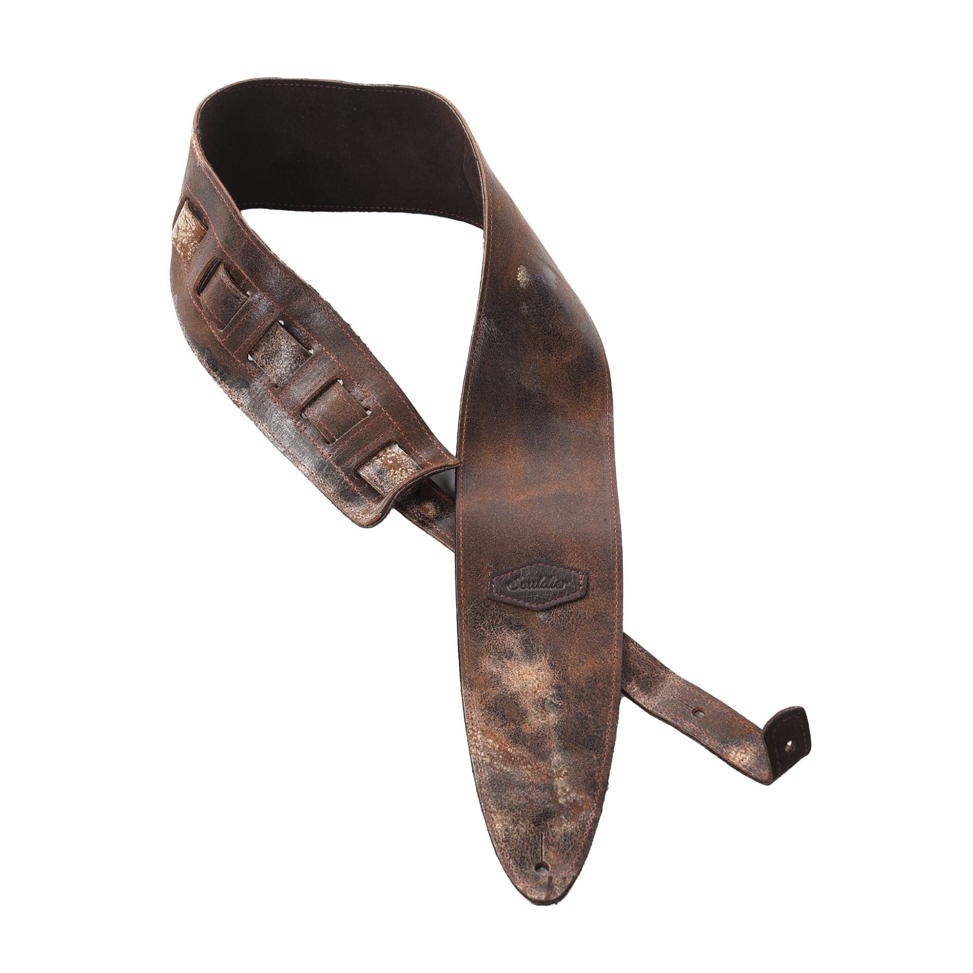 Souldier Distressed Leather w/Suede Torpedo Bass Strap Brown Accessories / Straps