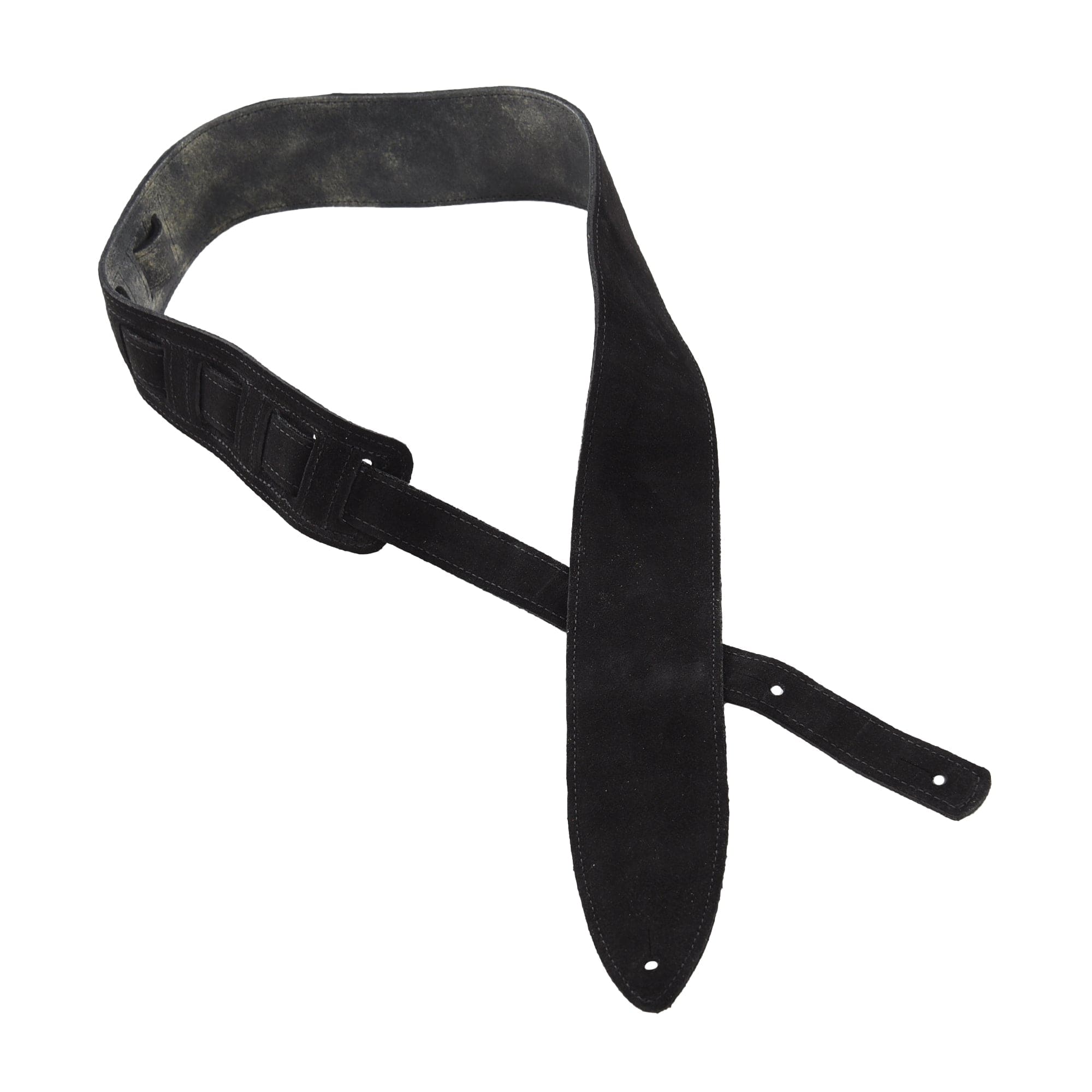 Souldier Distressed Leather w/Suede Torpedo Guitar Strap Black Accessories / Straps