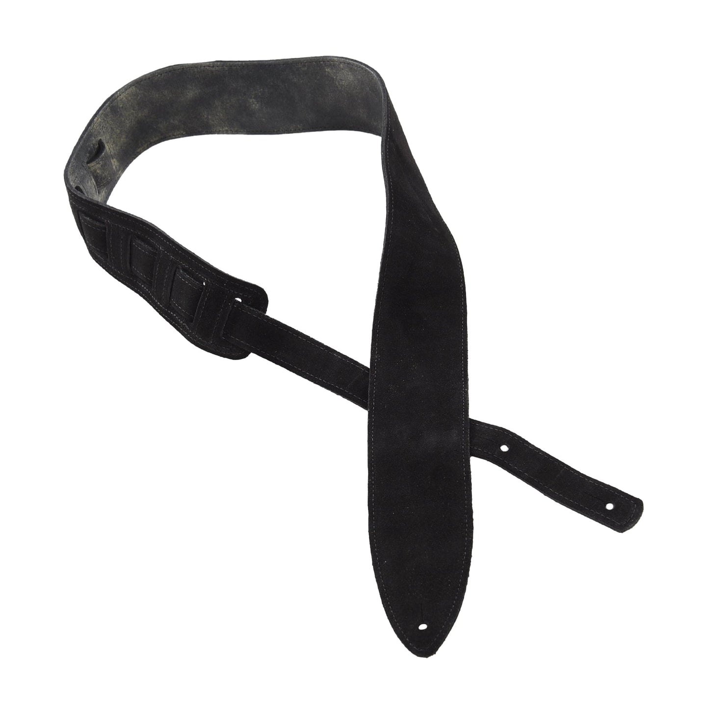 Souldier Distressed Leather w/Suede Torpedo Guitar Strap Black Accessories / Straps