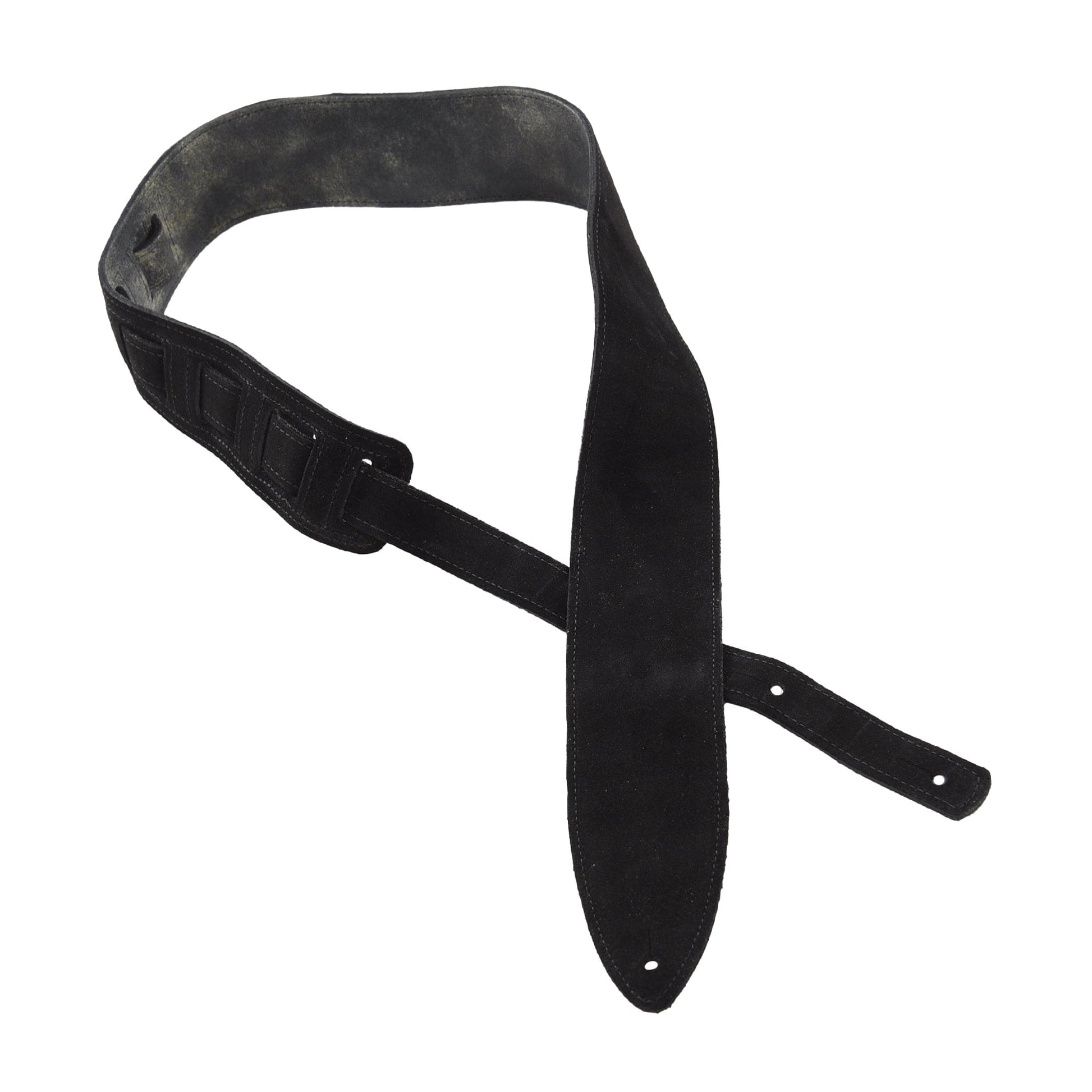 Souldier Distressed Leather w/Suede Torpedo Guitar Strap Black Accessories / Straps