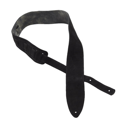 Souldier Distressed Leather w/Suede Torpedo Guitar Strap Black Accessories / Straps