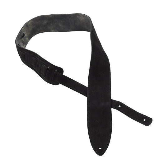 Souldier Distressed Leather w/Suede Torpedo Guitar Strap Black Accessories / Straps