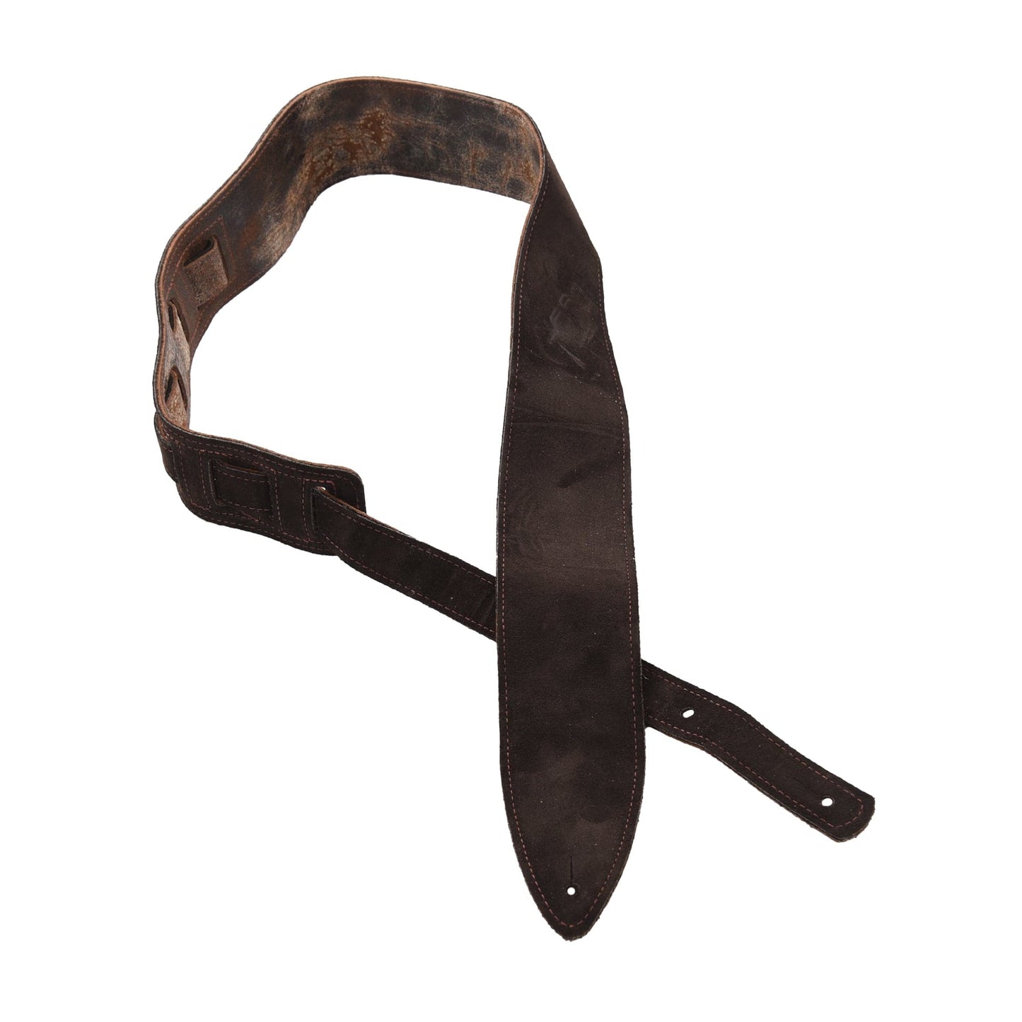 Souldier Distressed Leather w/Suede Torpedo Guitar Strap Brown Accessories / Straps