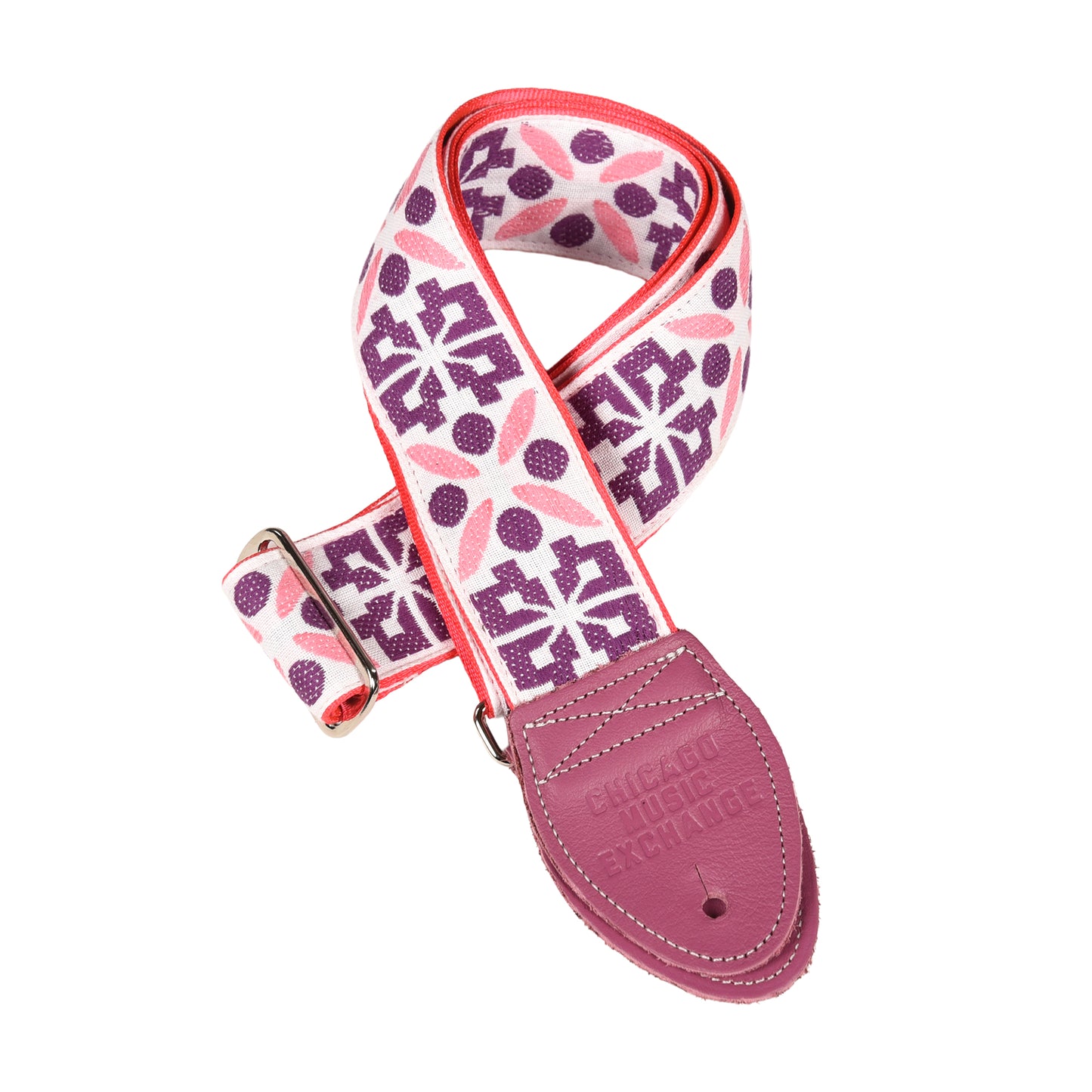 Souldier Inca Geometric White 2" Strap w/Bubblegum Belt & Magenta Ends Accessories / Straps