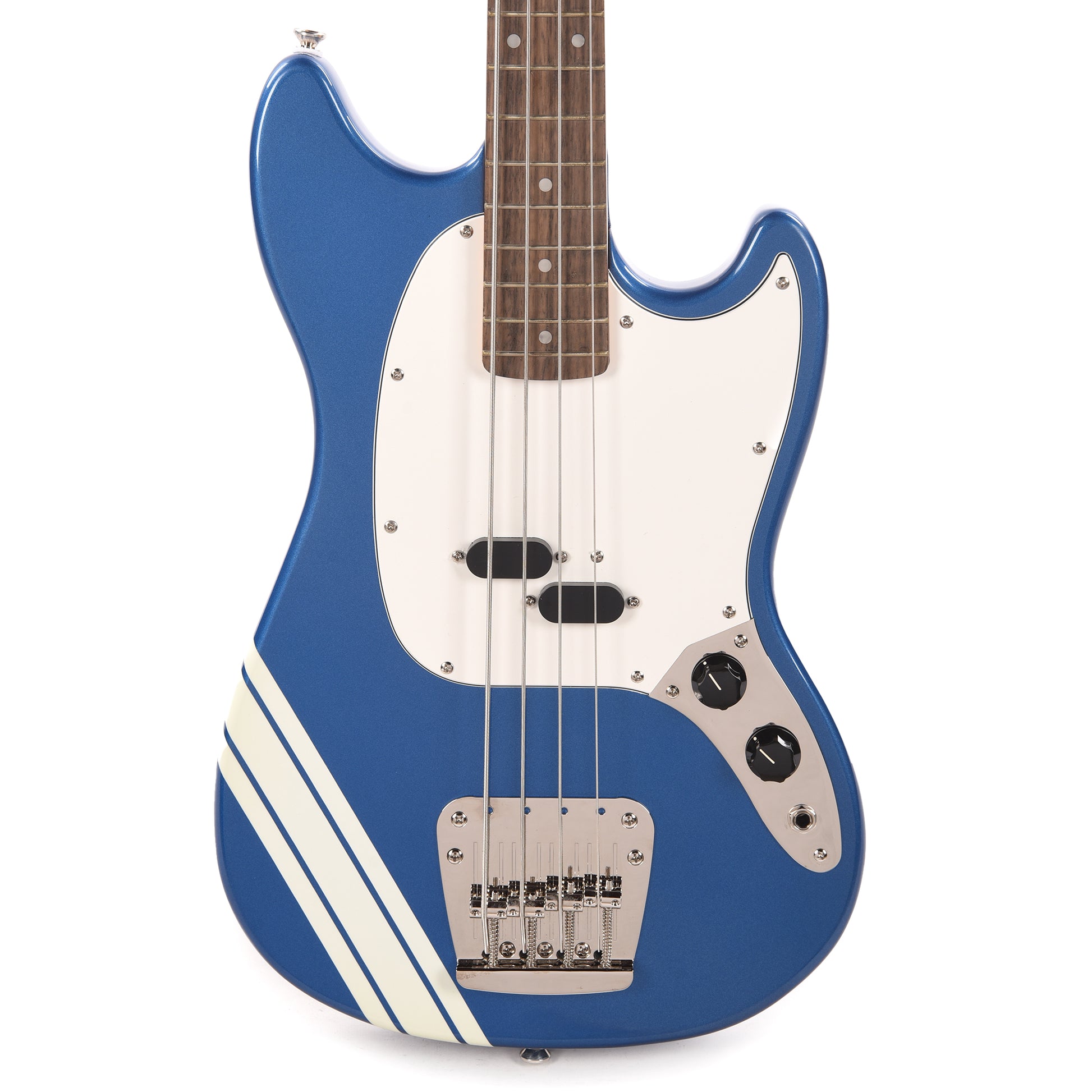 Squier Classic Vibe '60s Competition Mustang Bass Lake Placid Blue w/Olympic White Stripe Bass Guitars / 4-String