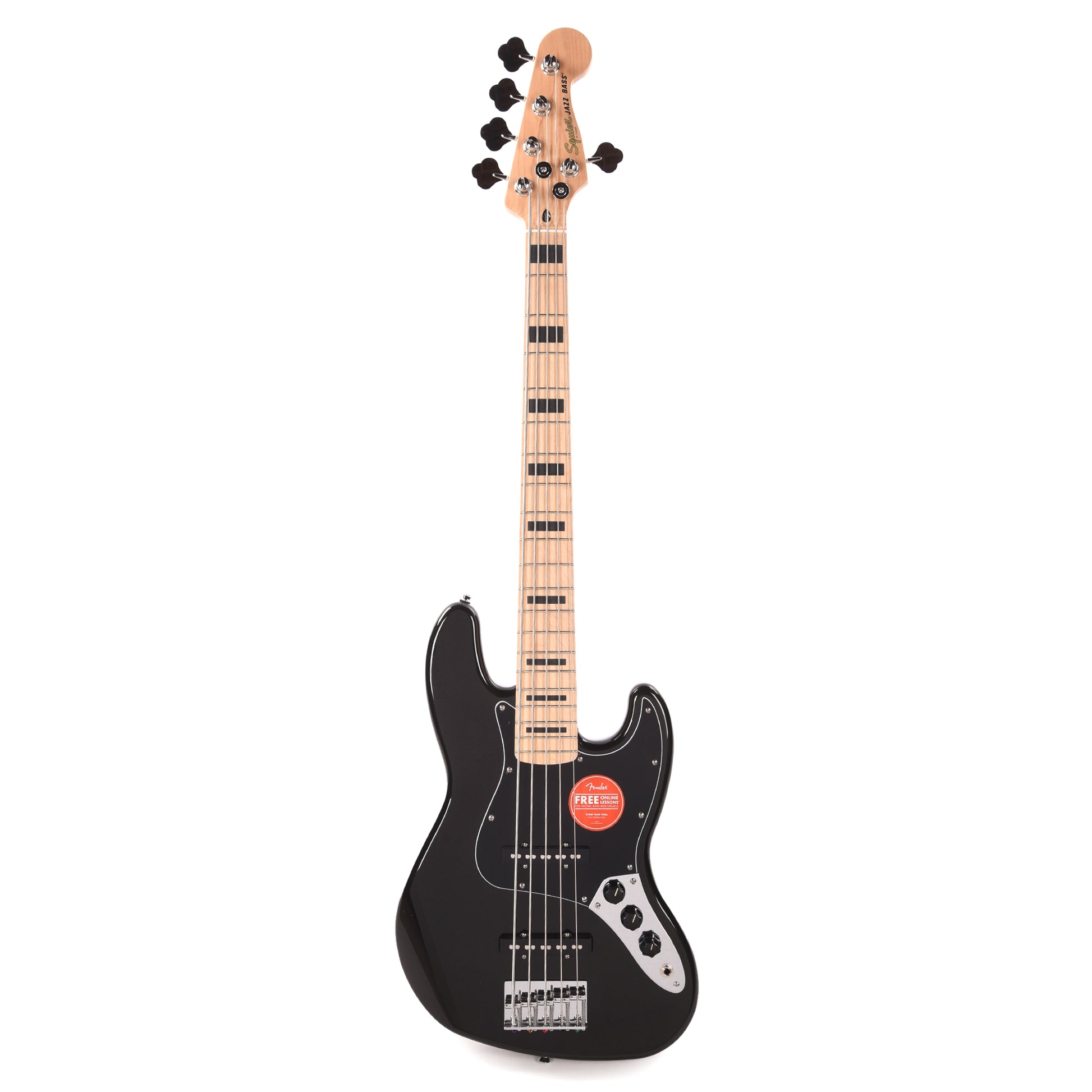 Squier Affinity Series Active Jazz Bass V Black Metallic Bass Guitars / 5-String or More