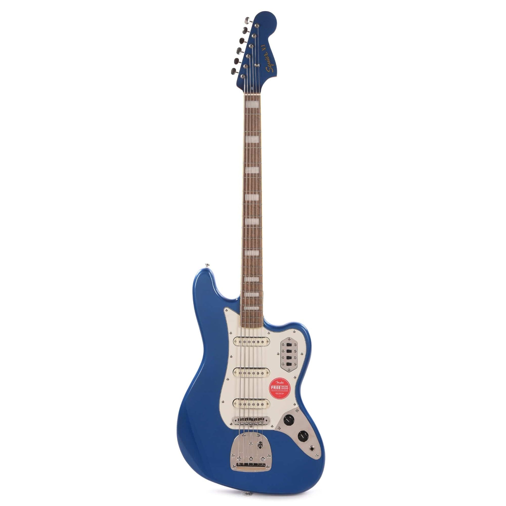 Squier Classic Vibe Bass VI Lake Placid Blue w/Matching Headcap & 3-Ply Parchment Pickguard Bass Guitars / 5-String or More
