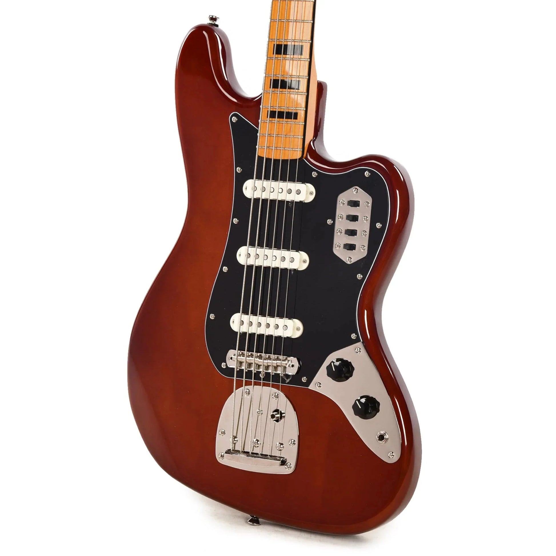 Squier Classic Vibe Bass VI Maple Neck Walnut w/Black Blocks/Binding & 3-Ply Black Bass Guitars / 5-String or More