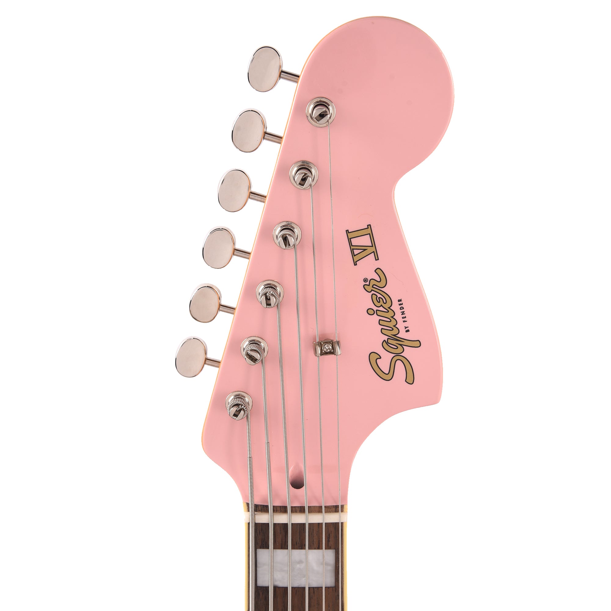 Squier Classic Vibe Bass VI Shell Pink w/Matching Headcap & 3-Ply Parchment Pickguard Bass Guitars / 5-String or More