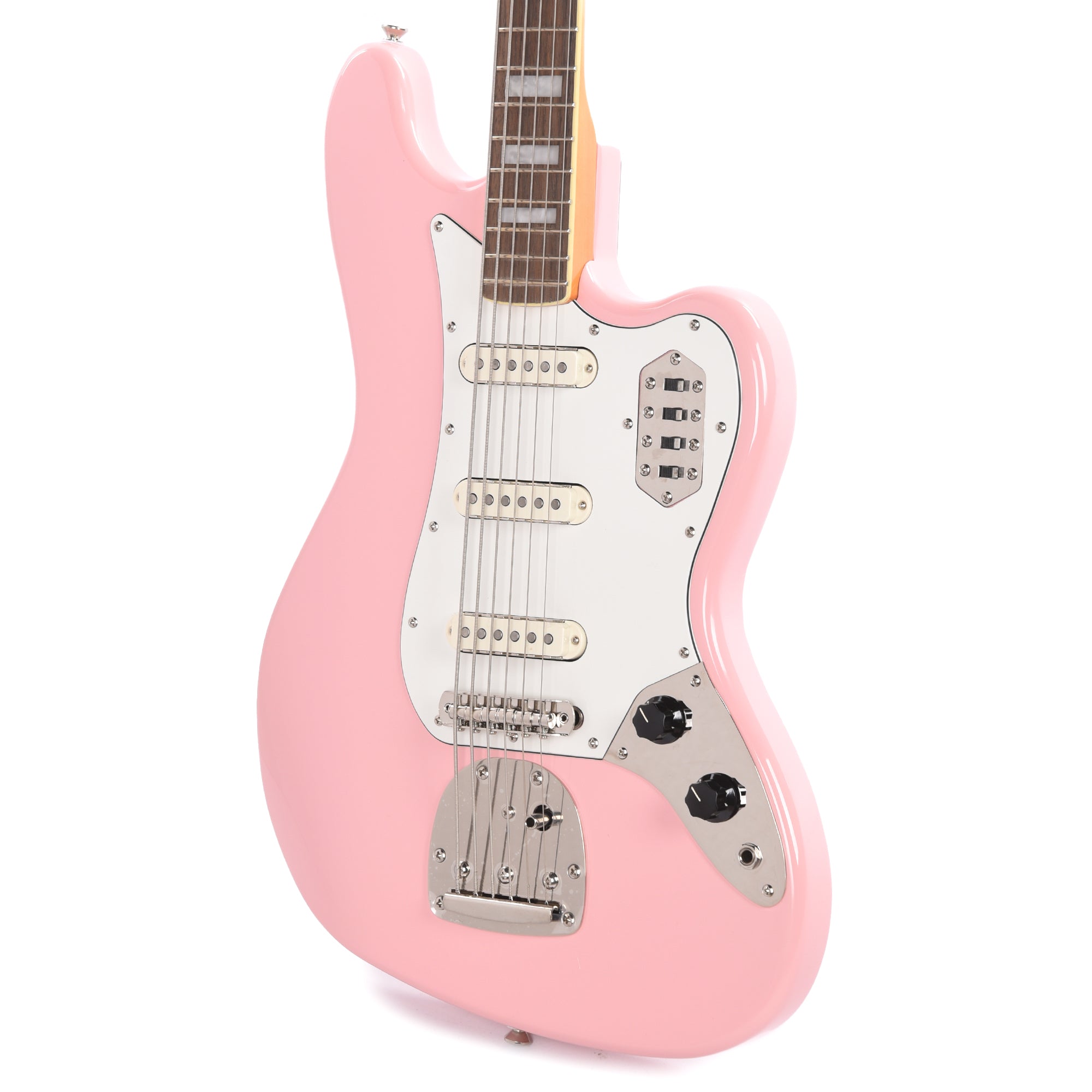 Squier Classic Vibe Bass VI Shell Pink w/Matching Headcap & 3-Ply Parchment Pickguard Bass Guitars / 5-String or More