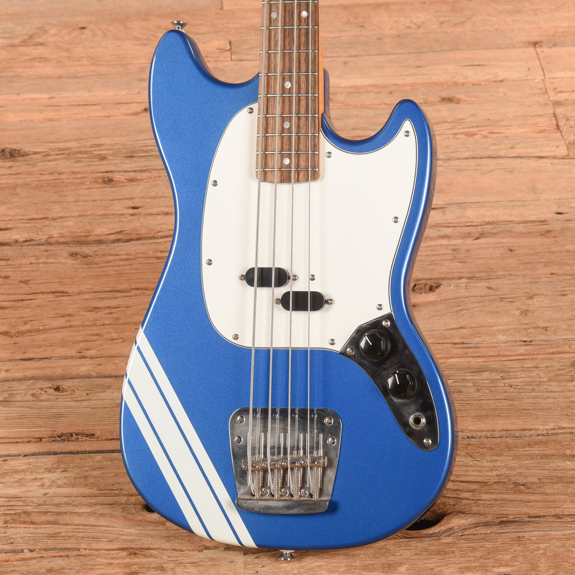 Squier Classic Vibe '60s Competition Mustang Bass Lake Placid Blue with Olympic White Stripes 2023 Bass Guitars