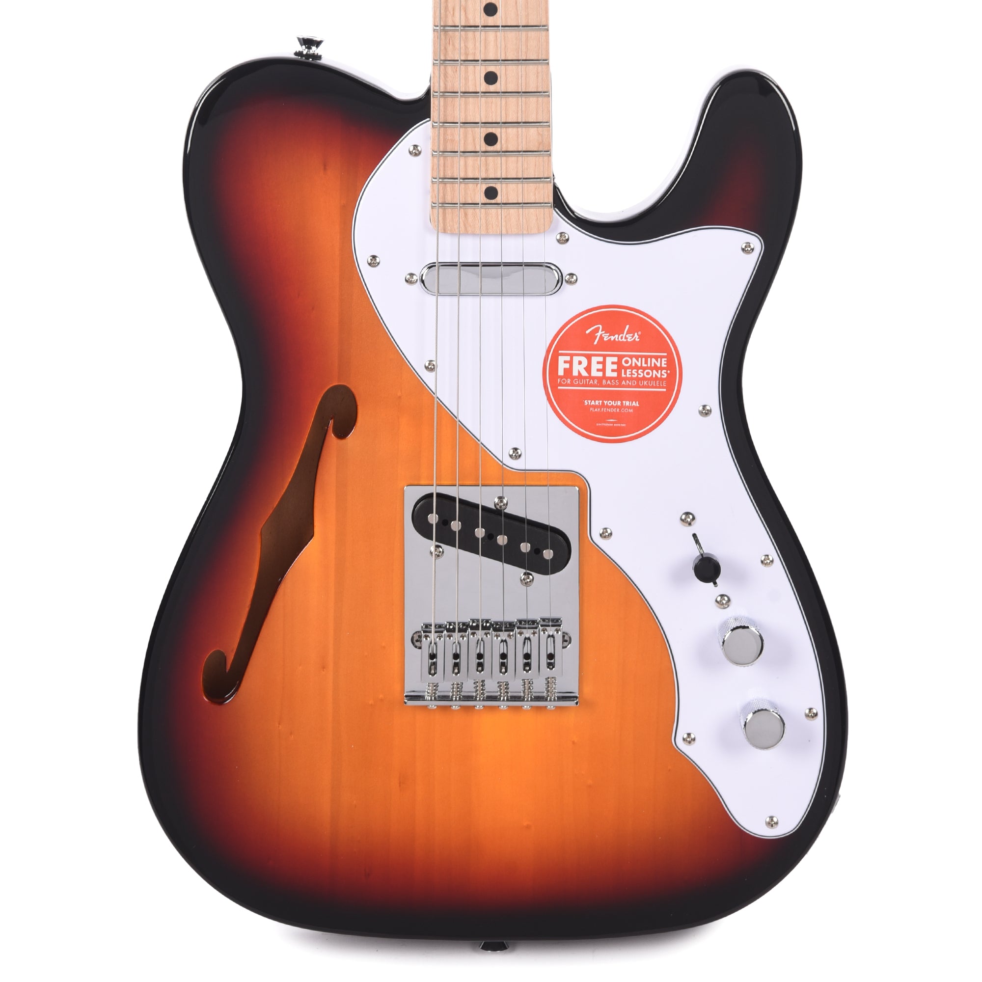 Squier Affinity Series Telecaster Thinline 3-Color Sunburst Electric Guitars / Semi-Hollow