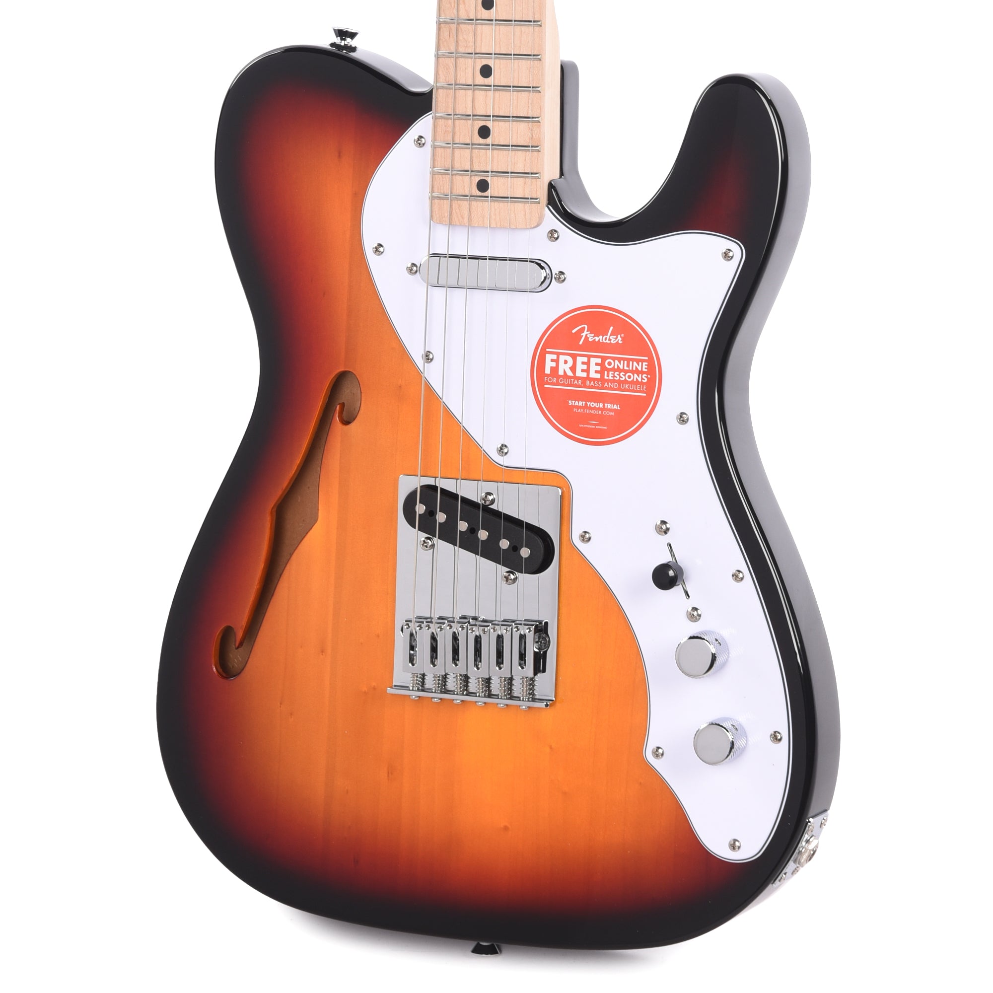 Squier Affinity Series Telecaster Thinline 3-Color Sunburst Electric Guitars / Semi-Hollow