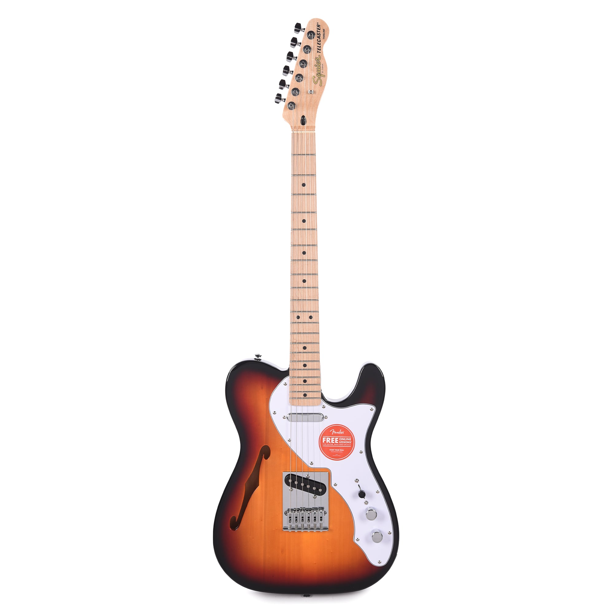 Squier Affinity Series Telecaster Thinline 3-Color Sunburst Electric Guitars / Semi-Hollow