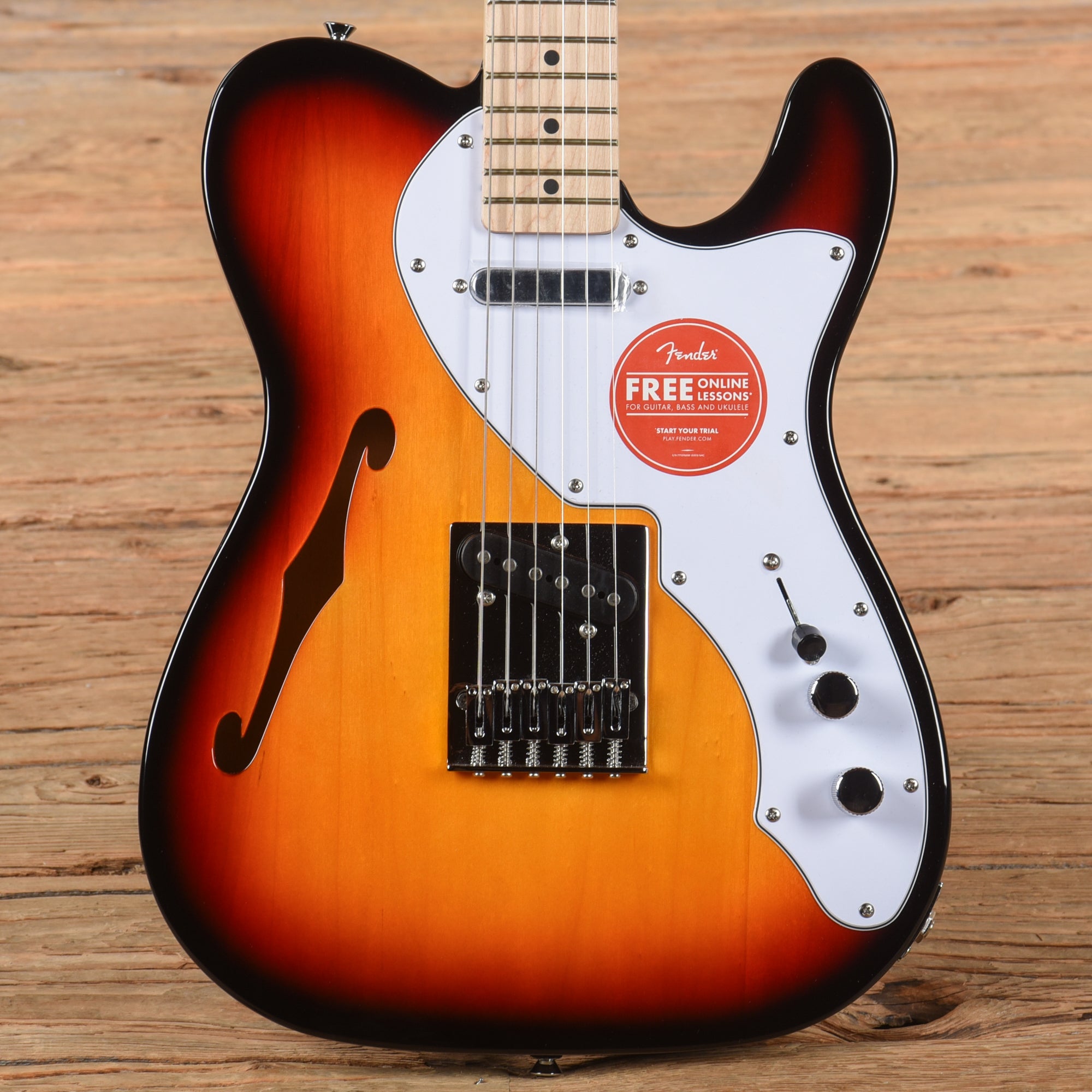 Squier Affinity Series Telecaster Thinline 3-Color Sunburst Electric Guitars / Semi-Hollow