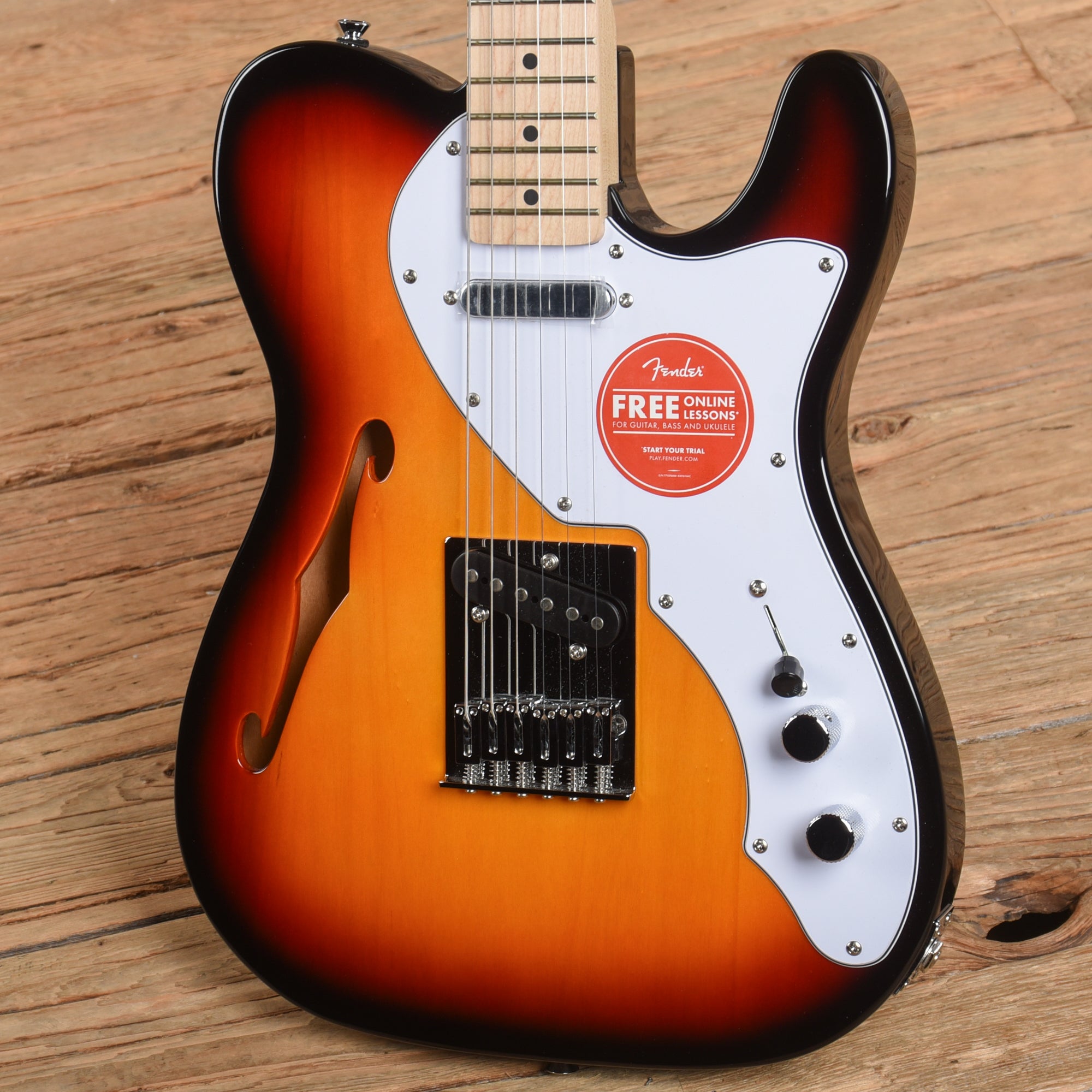 Squier Affinity Series Telecaster Thinline 3-Color Sunburst Electric Guitars / Semi-Hollow