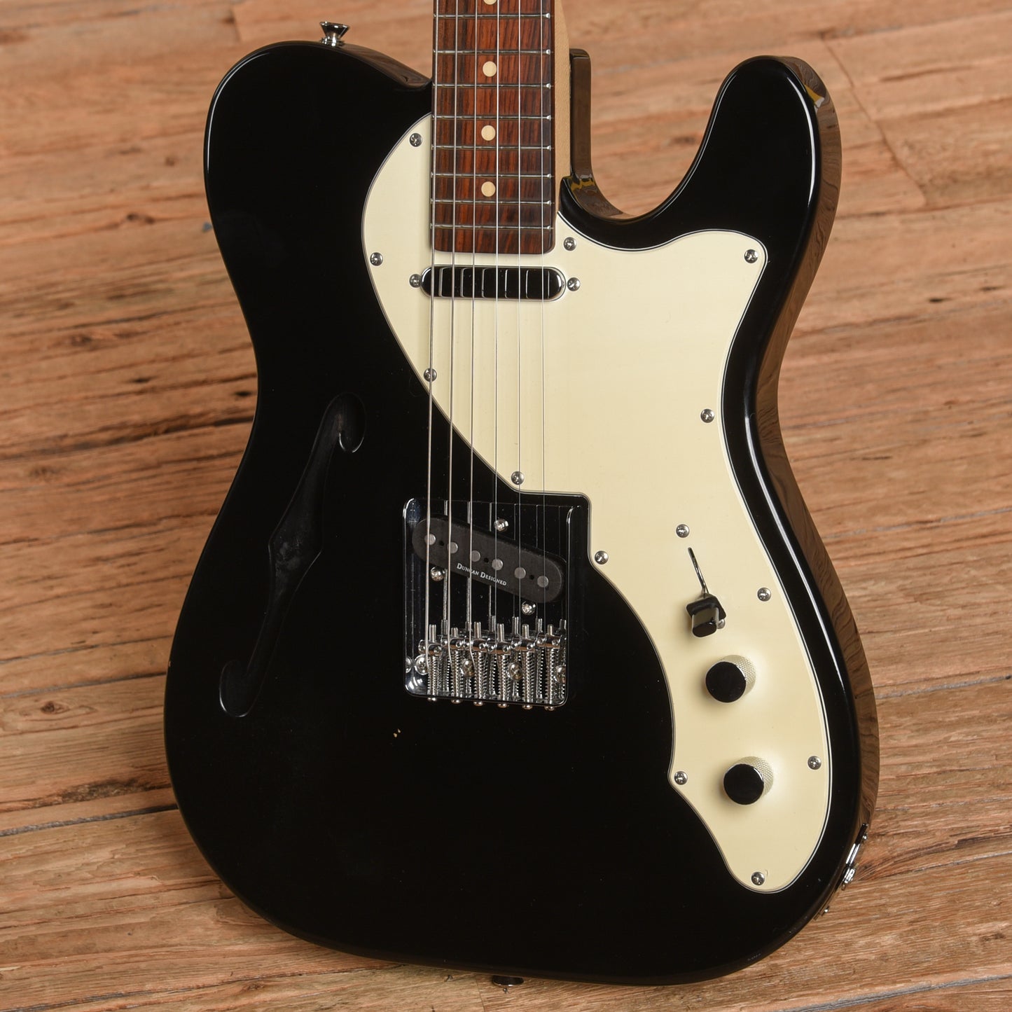 Squier Vintage Modified Telecaster Thinline Black 2011 Electric Guitars / Semi-Hollow