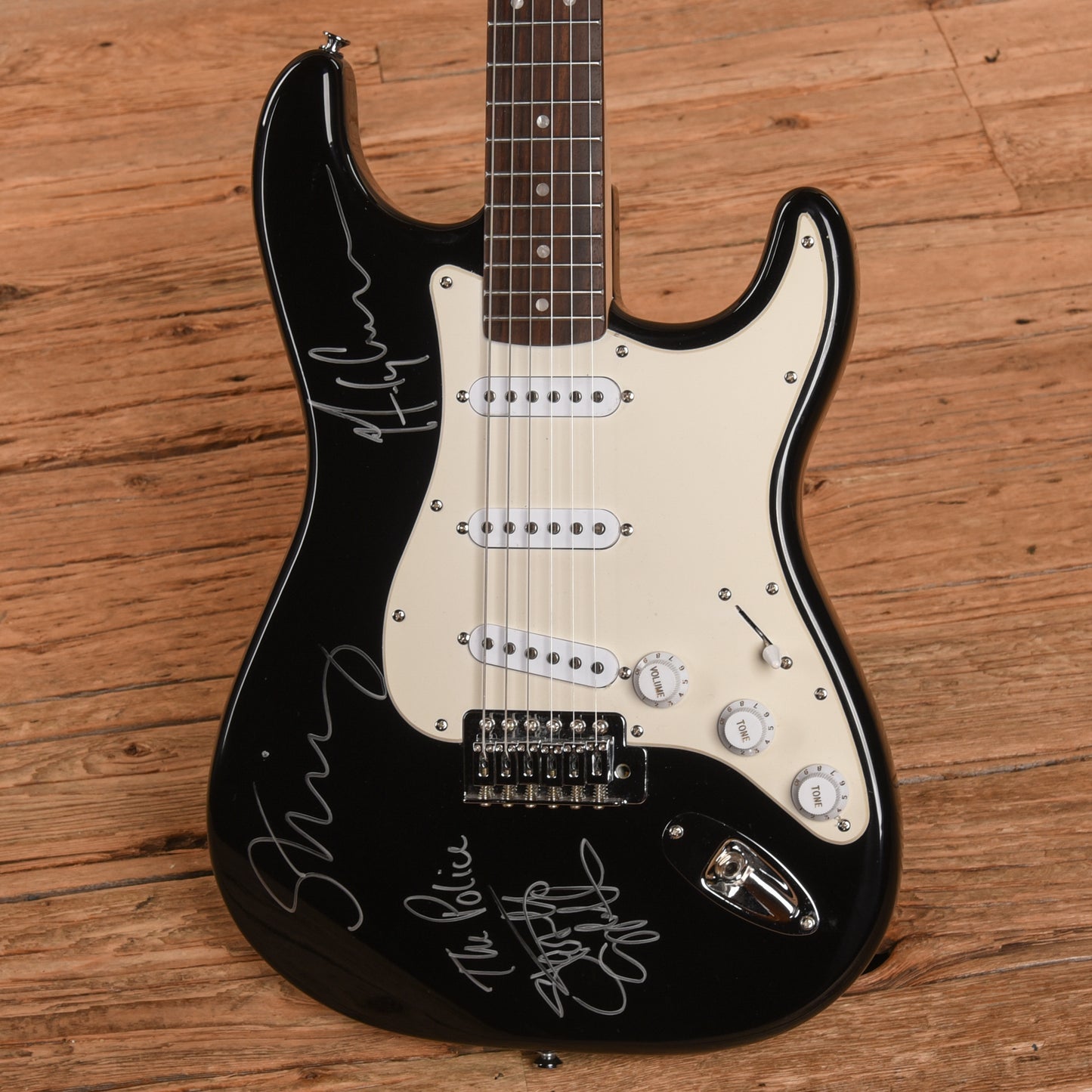 Squier Bullet Stratocaster (Signed by The Police) Black 2009 Electric Guitars / Solid Body