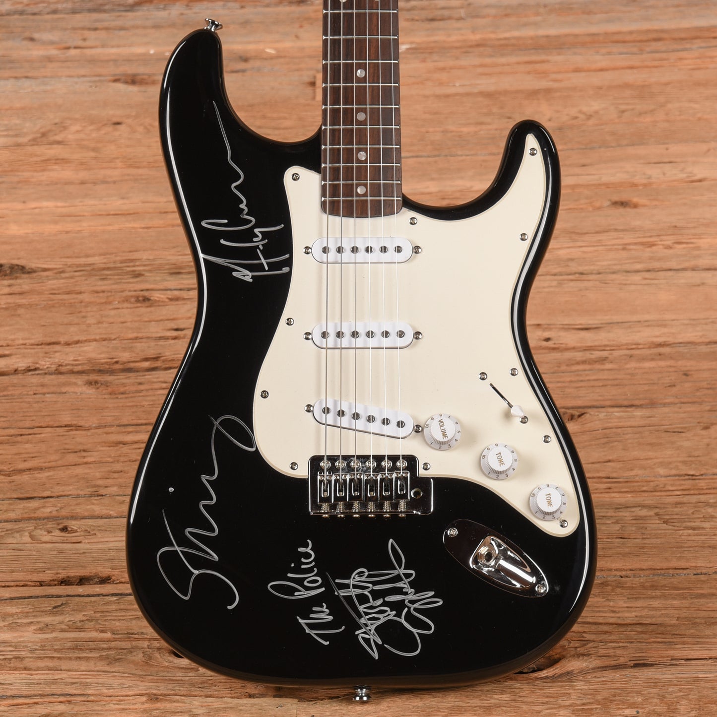 Squier Bullet Stratocaster (Signed by The Police) Black 2009 Electric Guitars / Solid Body
