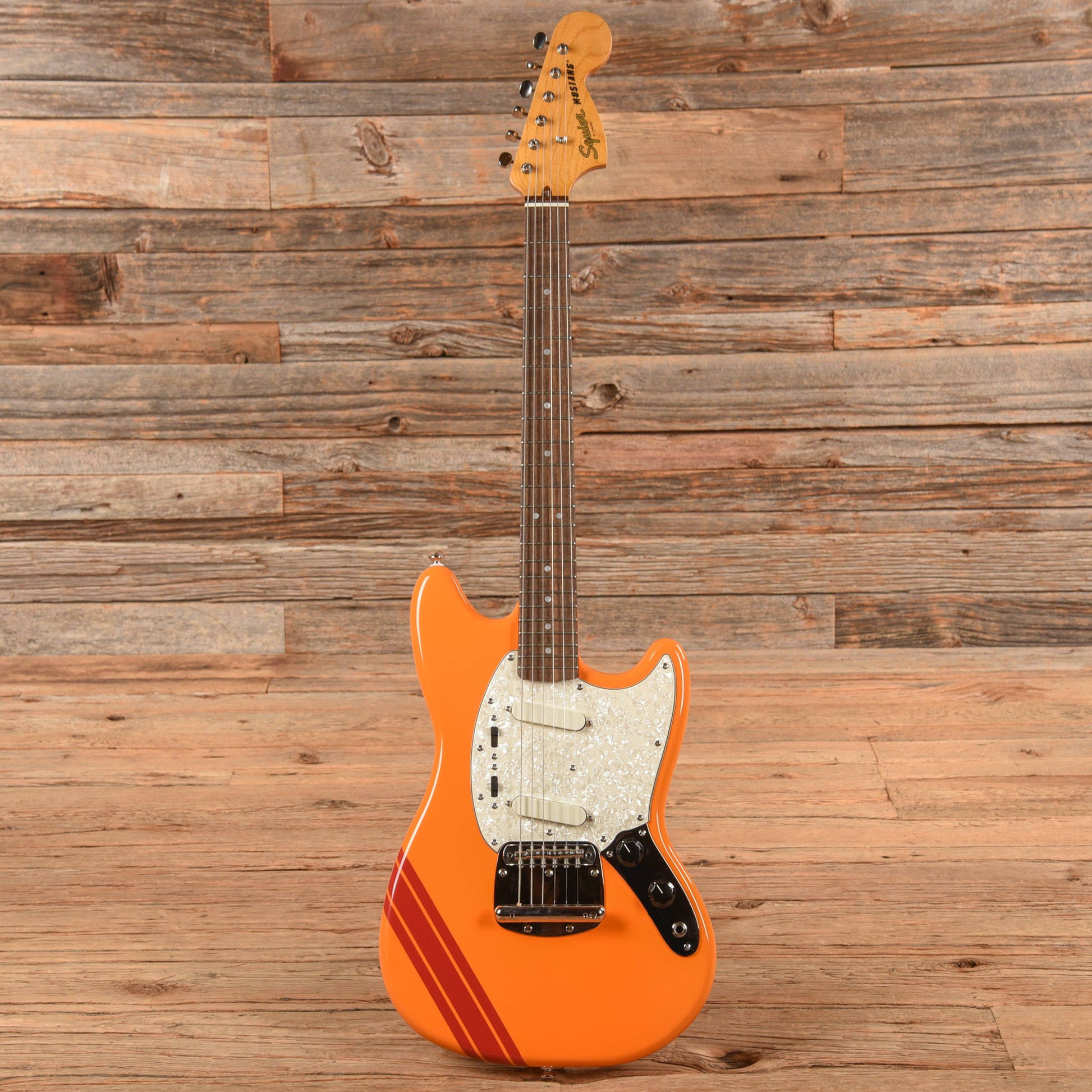 Squier Classic Vibe '60s Competition Mustang Capri Orange w/Dakota Red Stripe Electric Guitars / Solid Body