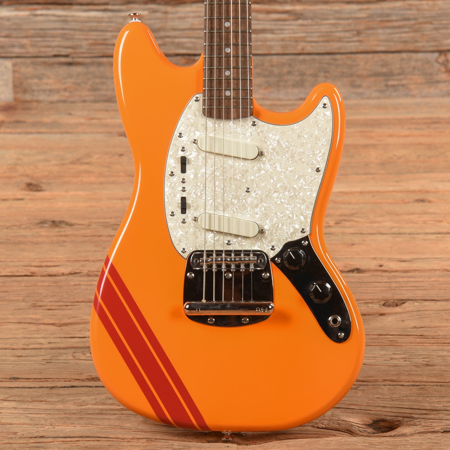 Squier Classic Vibe '60s Competition Mustang Capri Orange w/Dakota Red Stripe Electric Guitars / Solid Body