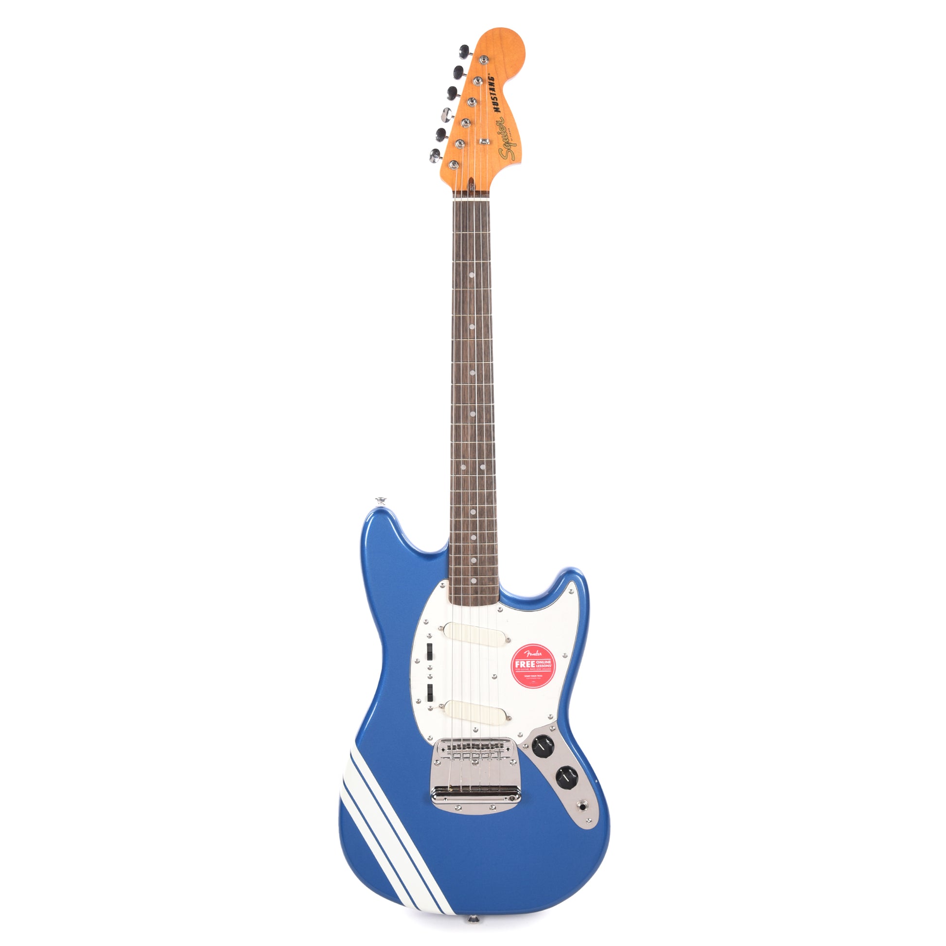 Squier Classic Vibe '60s Competition Mustang Lake Placid Blue w/Olympic White Stripes Electric Guitars / Solid Body