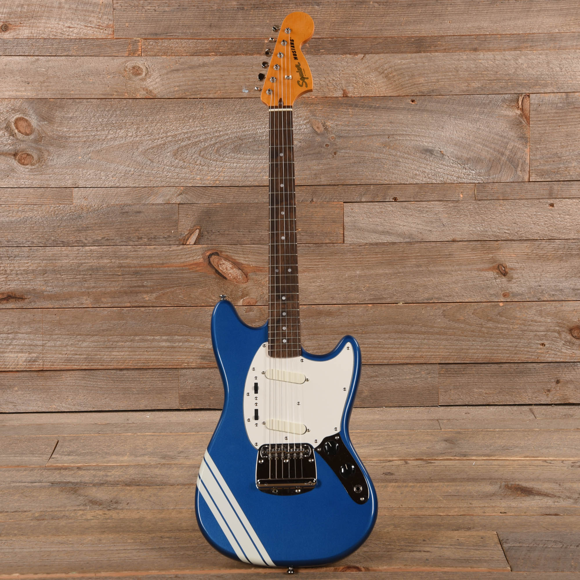 Squier Classic Vibe '60s Competition Mustang Lake Placid Blue w/Olympic White Stripes Electric Guitars / Solid Body