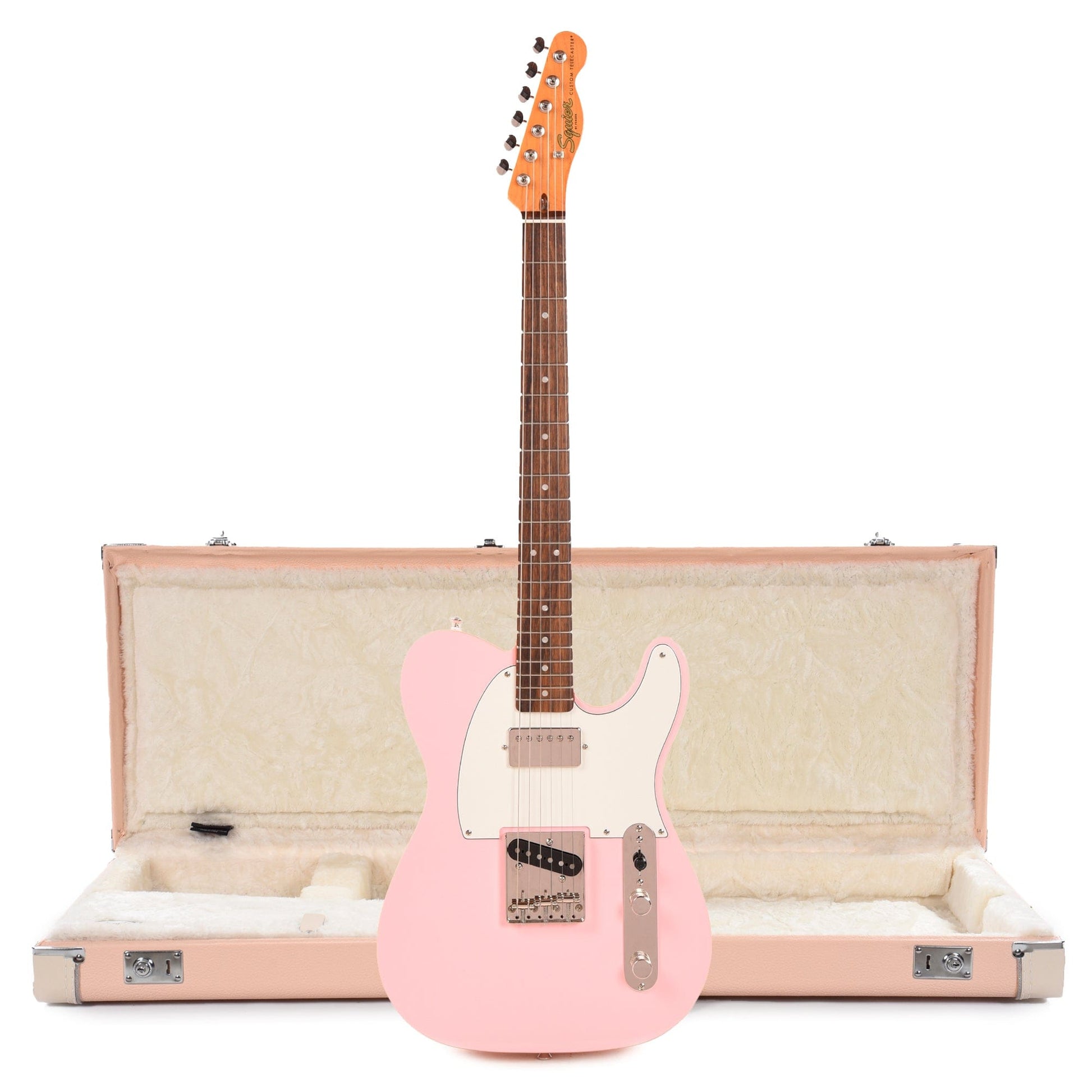 Squier Classic Vibe 60s Custom Telecaster HS Shell Pink and Hardshell Case Strat/Tele Shell Pink w/Cream Interior Electric Guitars / Solid Body