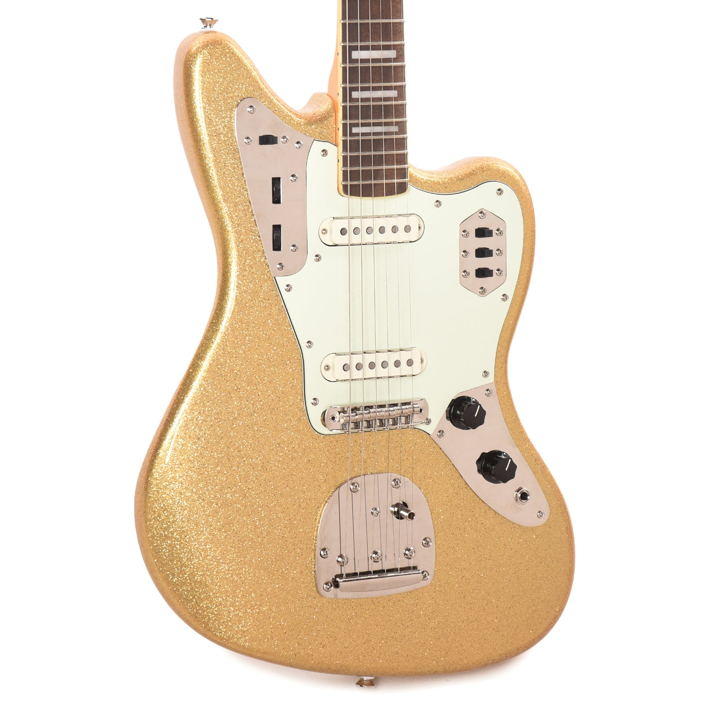 Squier Classic Vibe '70s Jaguar Gold Sparkle Electric Guitars / Solid Body