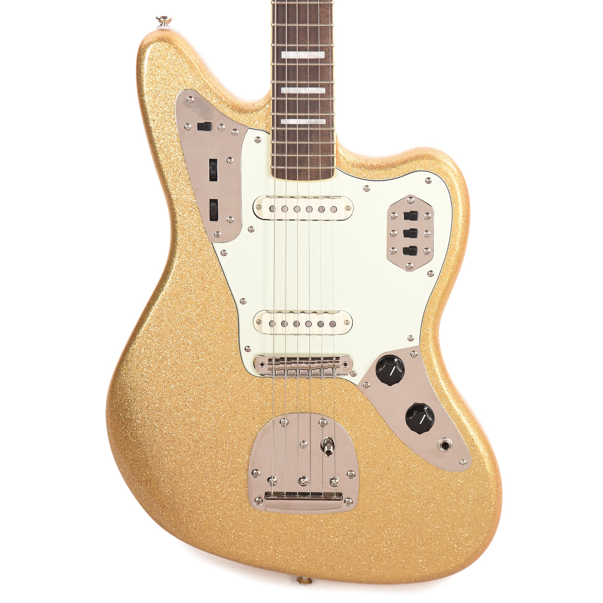 Squier Classic Vibe '70s Jaguar Gold Sparkle Electric Guitars / Solid Body