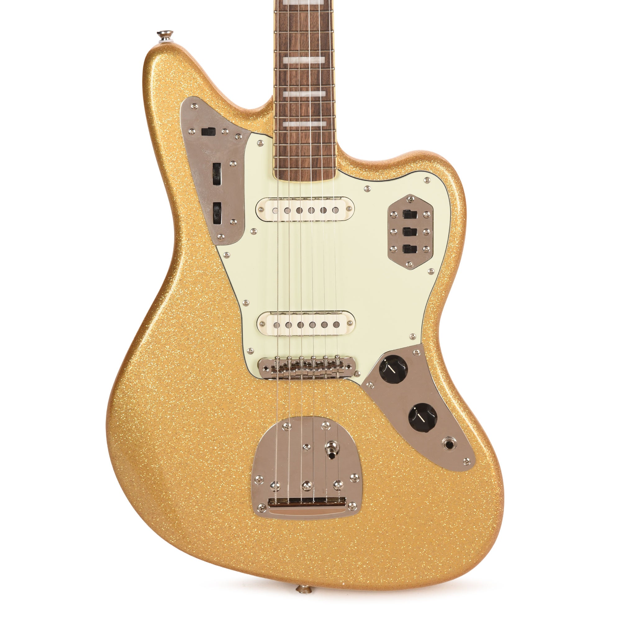 Squier Classic Vibe '70s Jaguar Gold Sparkle Electric Guitars / Solid Body