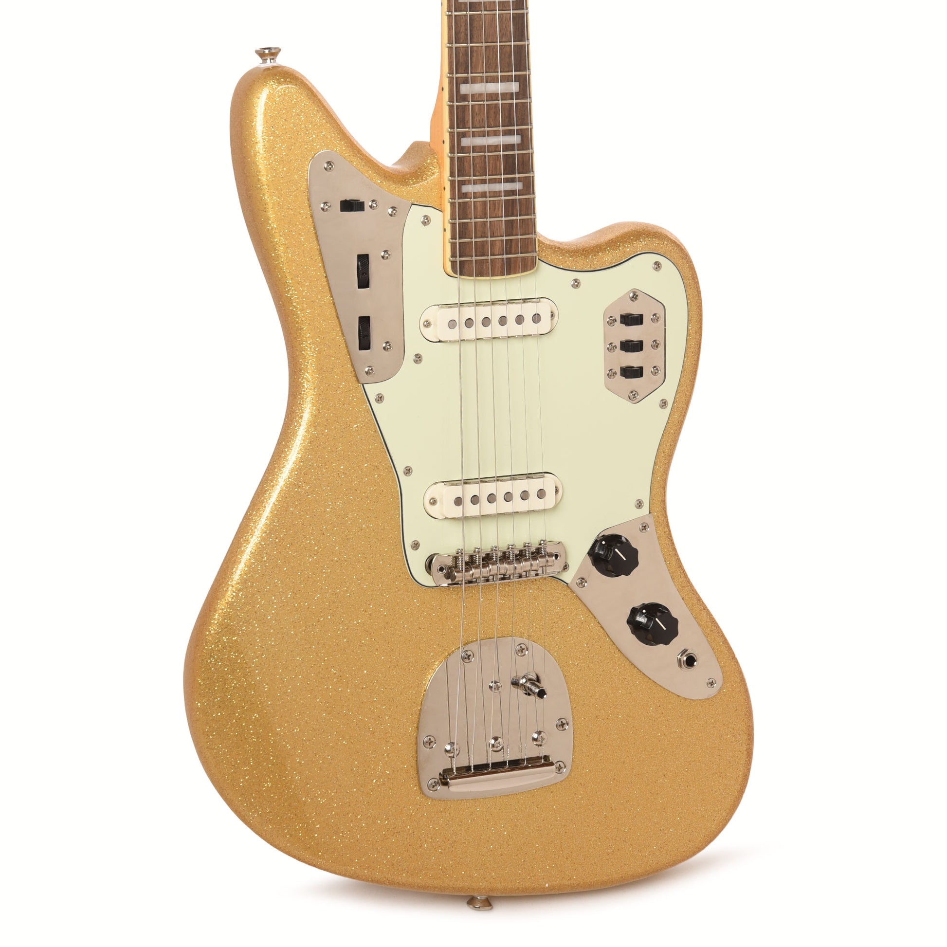 Squier Classic Vibe '70s Jaguar Gold Sparkle Electric Guitars / Solid Body