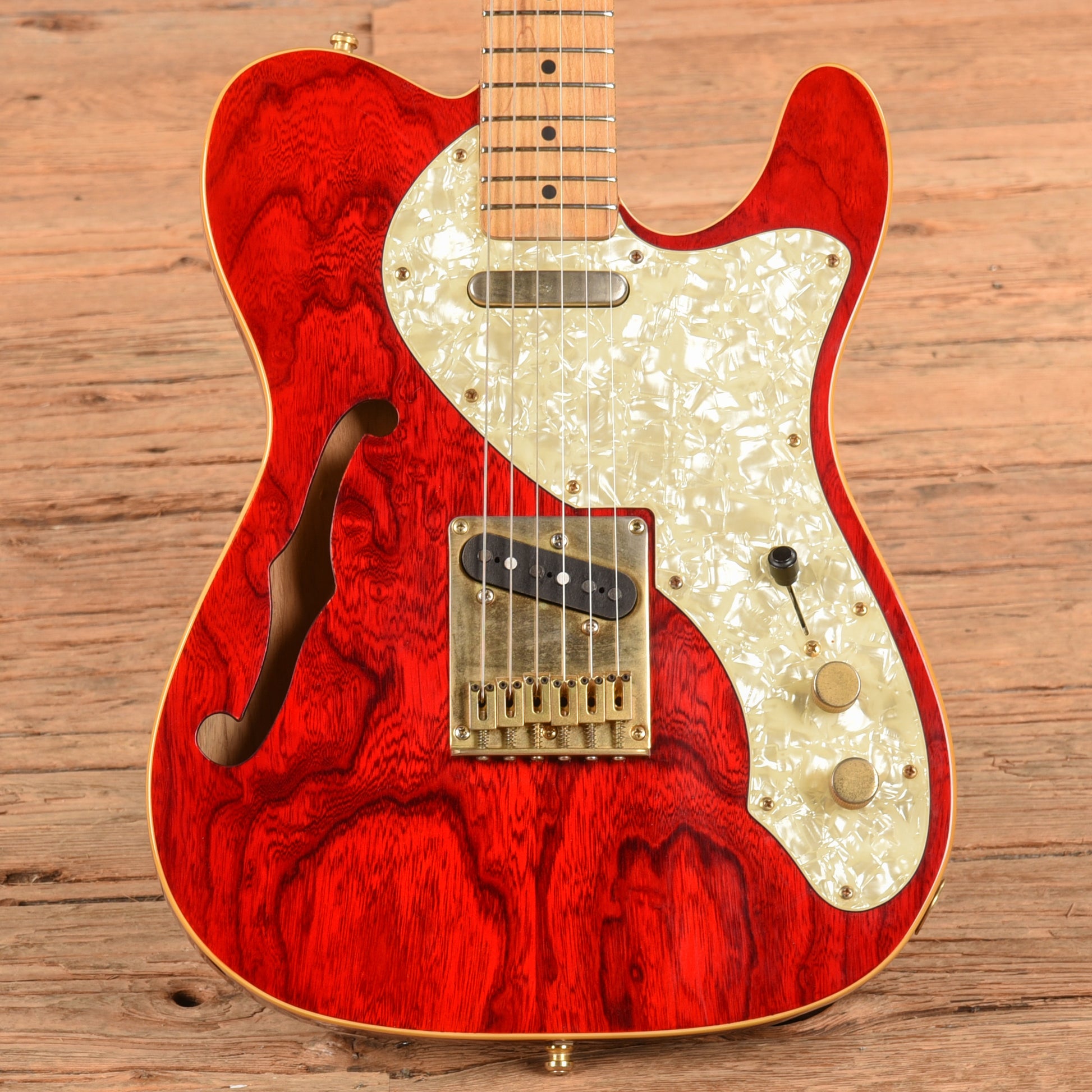 Squier Protone Thinline Telecaster Crimson Red 1997 Electric Guitars / Solid Body