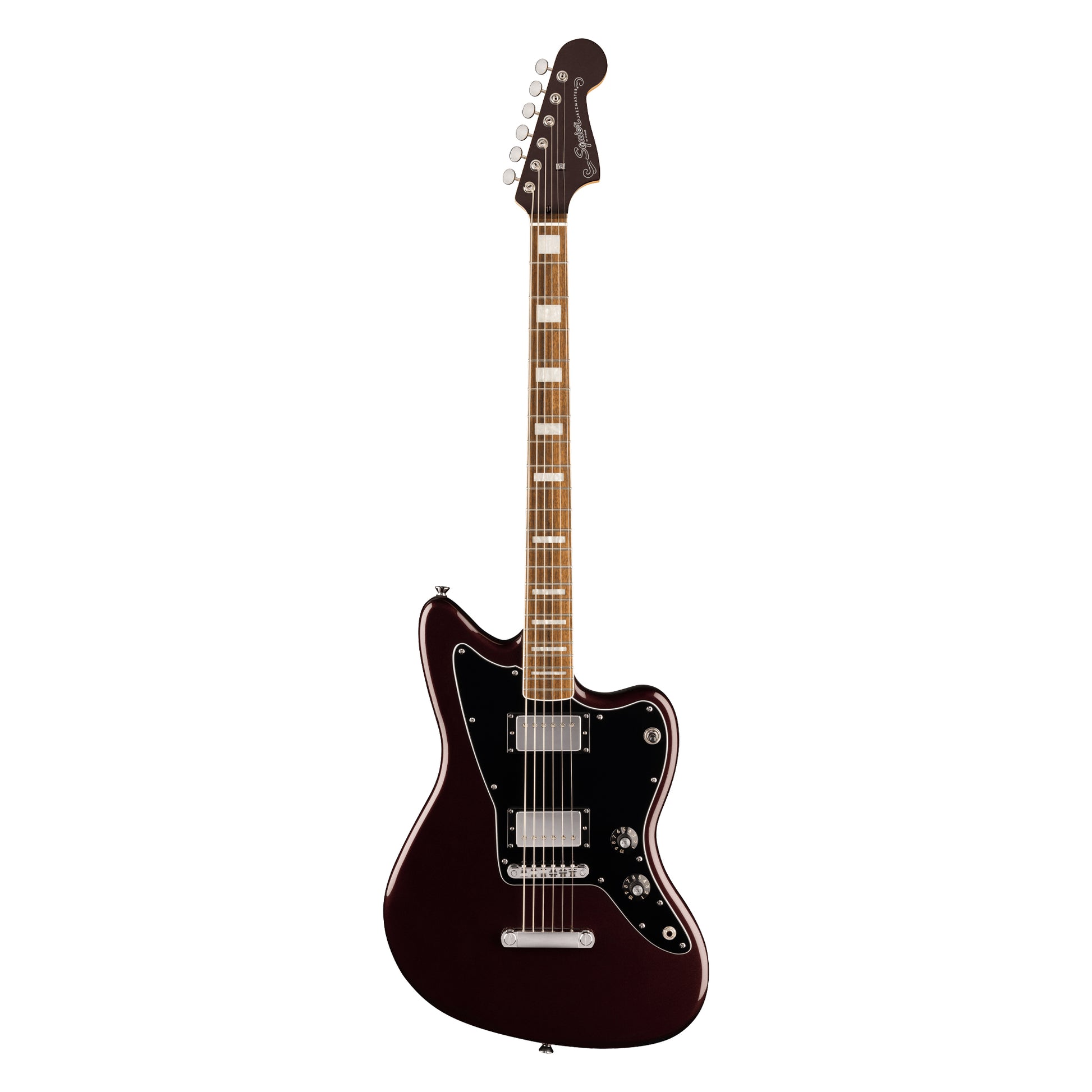 Squier Paranormal Baritone Jazzmaster HH Oxblood w/Painted Headcap Electric Guitars