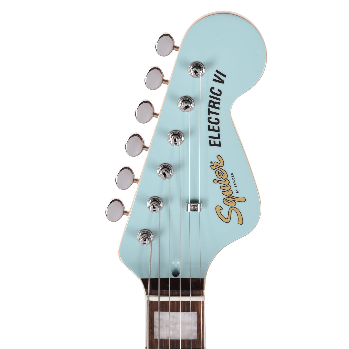 Squier Paranormal Electric VI Daphne Blue w/Painted Headcap Electric Guitars